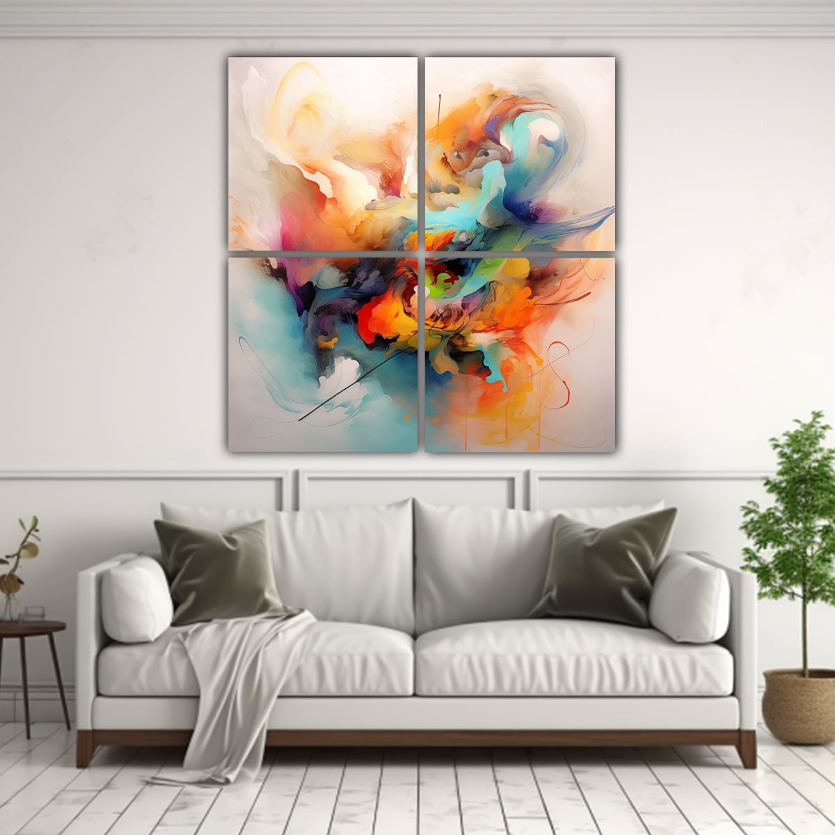CUATRO TELAS EN BASTIDOR TELA SUBLIMADA 140X140 CM - 2