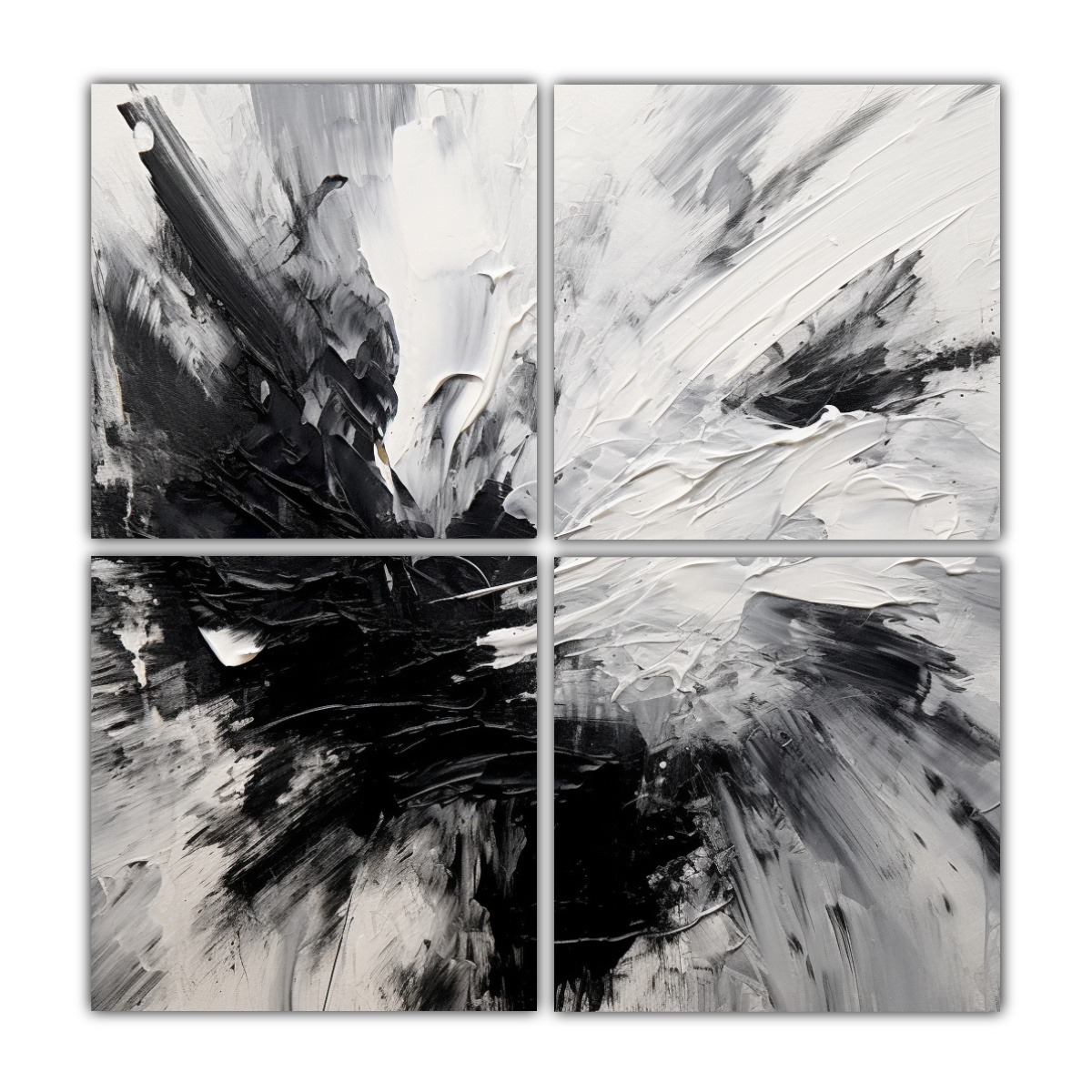 PINTURA ABSTRACTA DE 4 PANELES EN BASTIDOR MODERNO 120X120 CM - 1