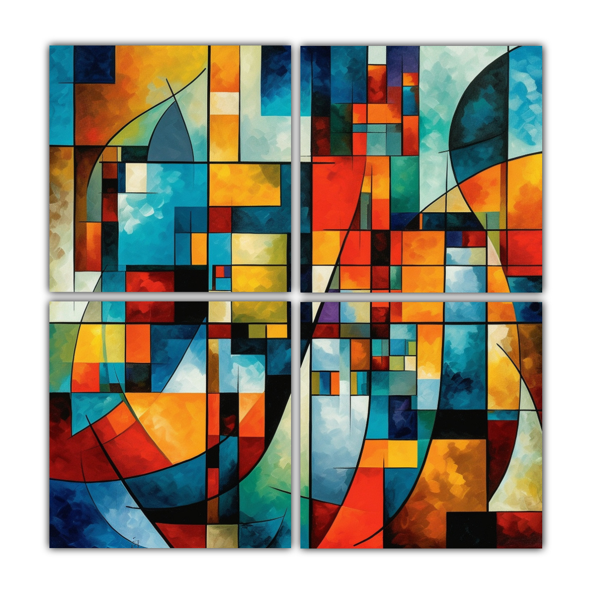 4 LIENZOS DECORATIVOS PODER DE ABSTRACCIÓN 200X200 CM - 1
