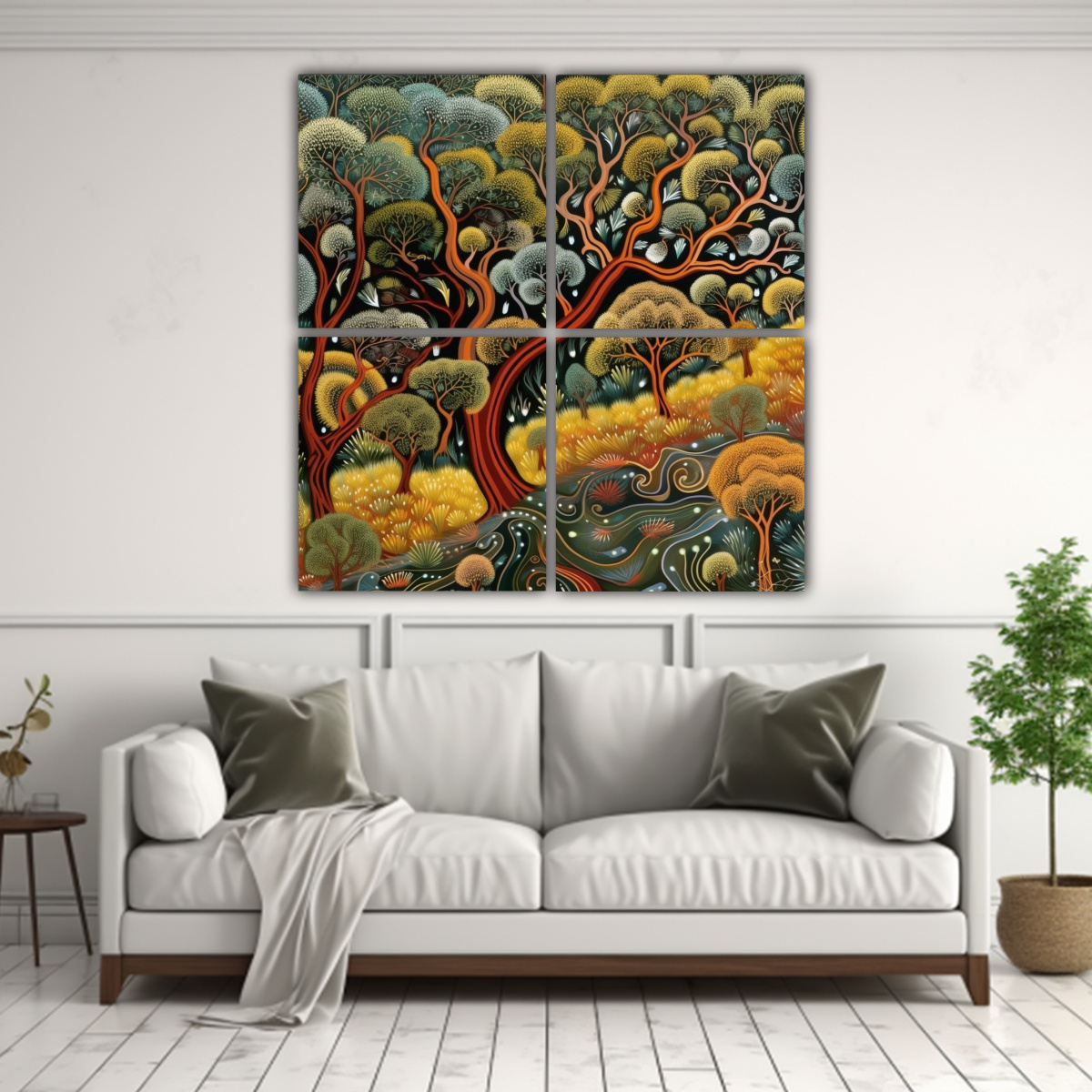 CUATRO CUADROS MODERNOS URBANOS EN BASTIDOR CON 60X60 CM - 2