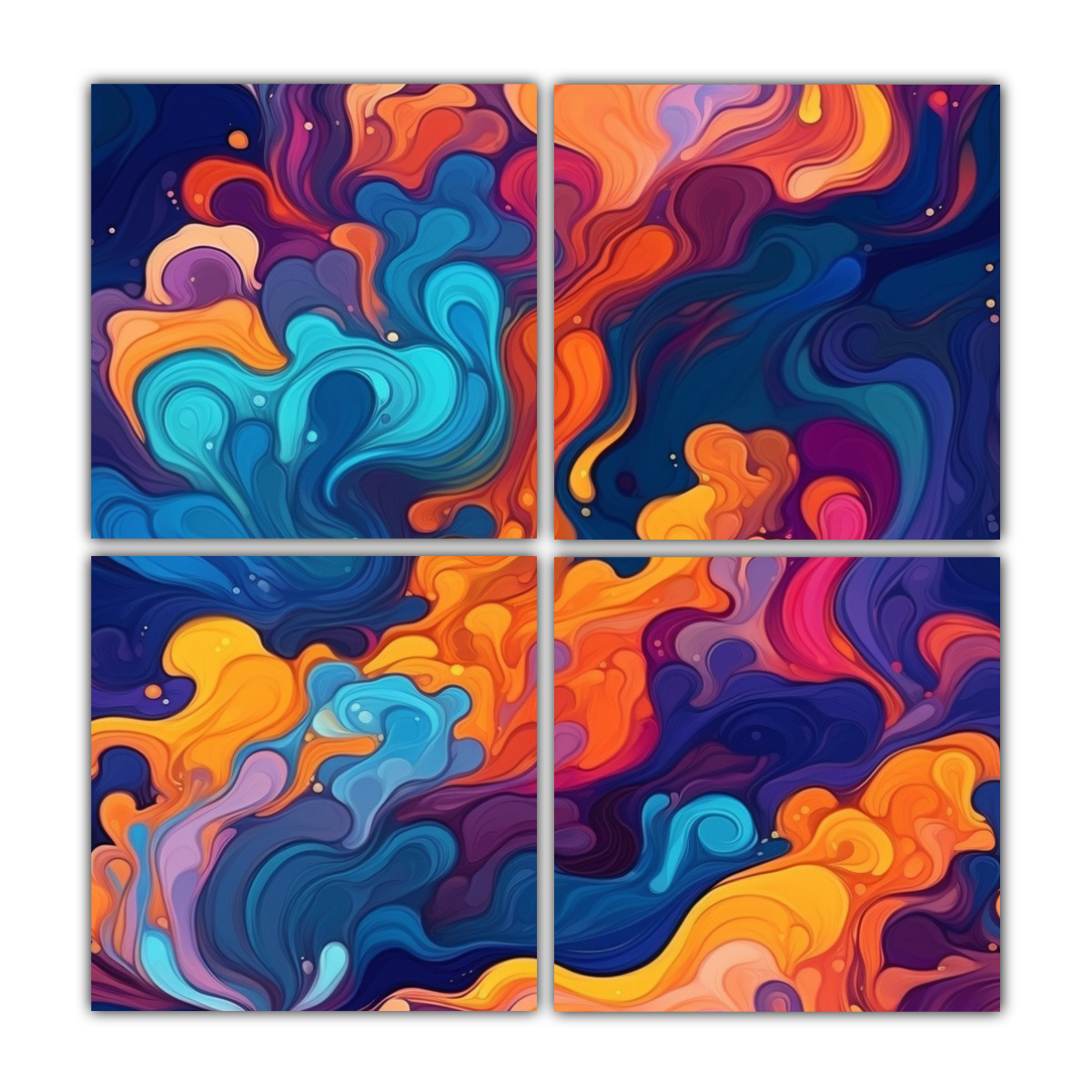 CUATRO CANVAS TEMA REPRESENTACIÓN PINTURA 180X180 CM - 1