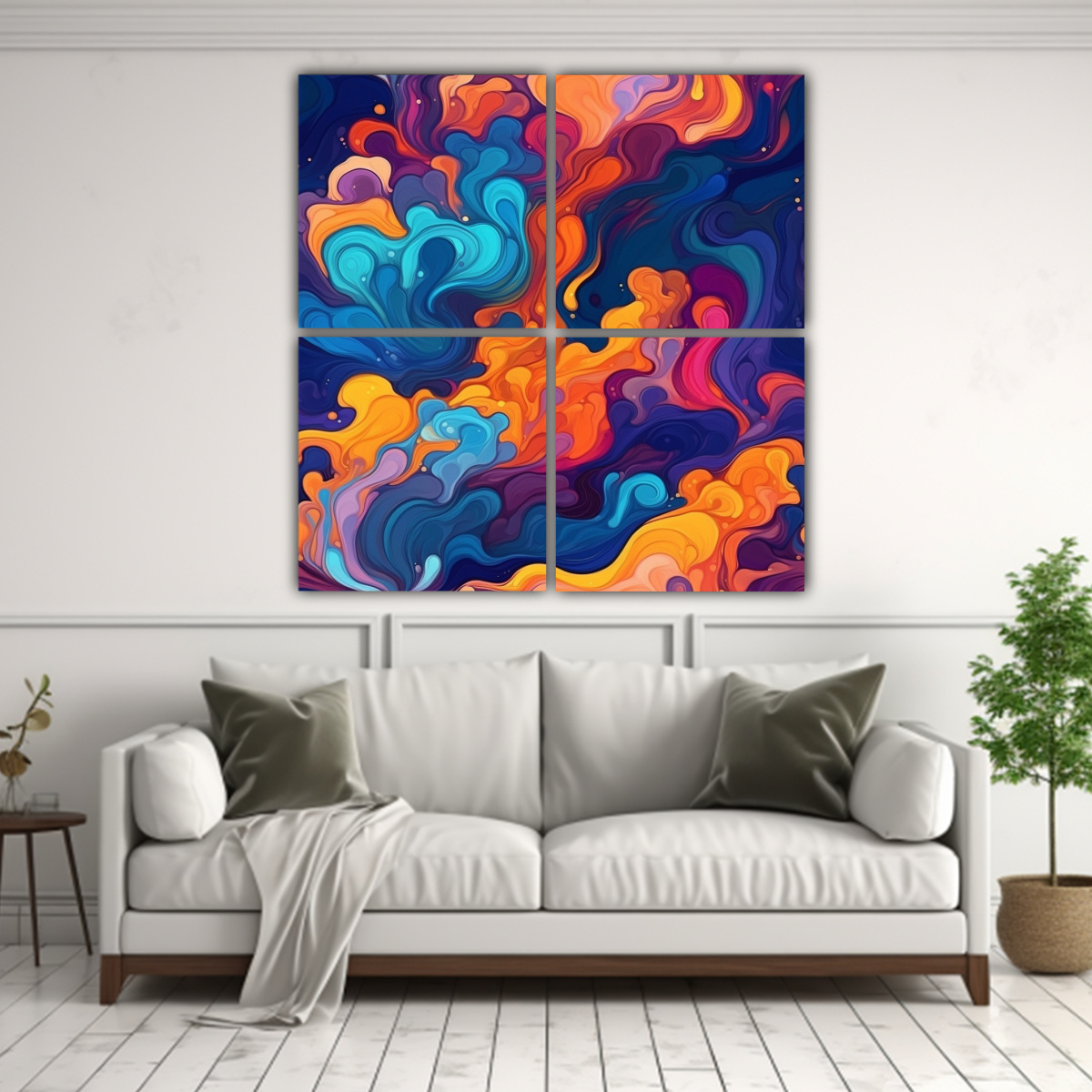 CUATRO CANVAS TEMA REPRESENTACIÓN PINTURA 180X180 CM - 2