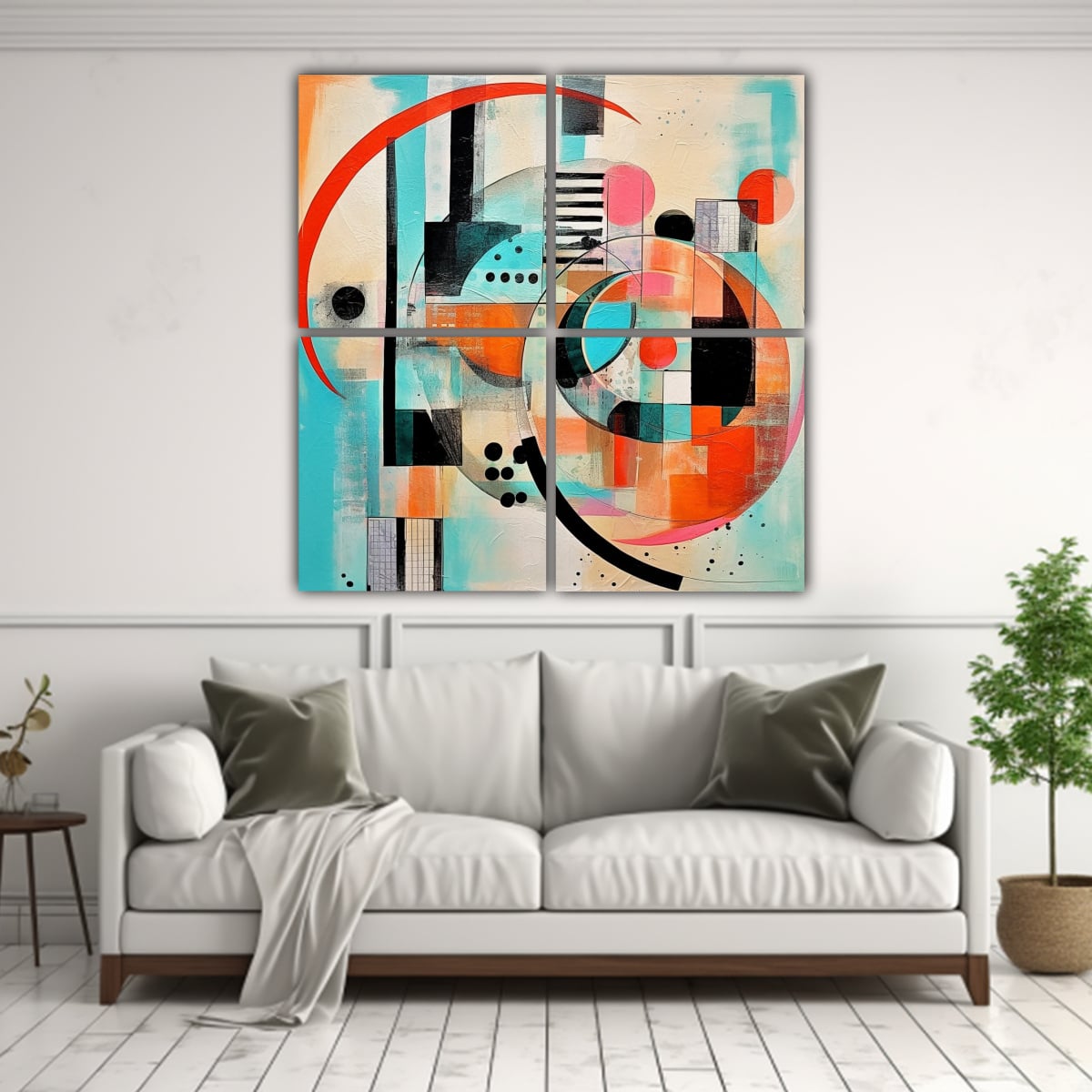 PINTURAS ABSTRACTAS MODERNAS DE ARTE CON 100X100 CM - 2