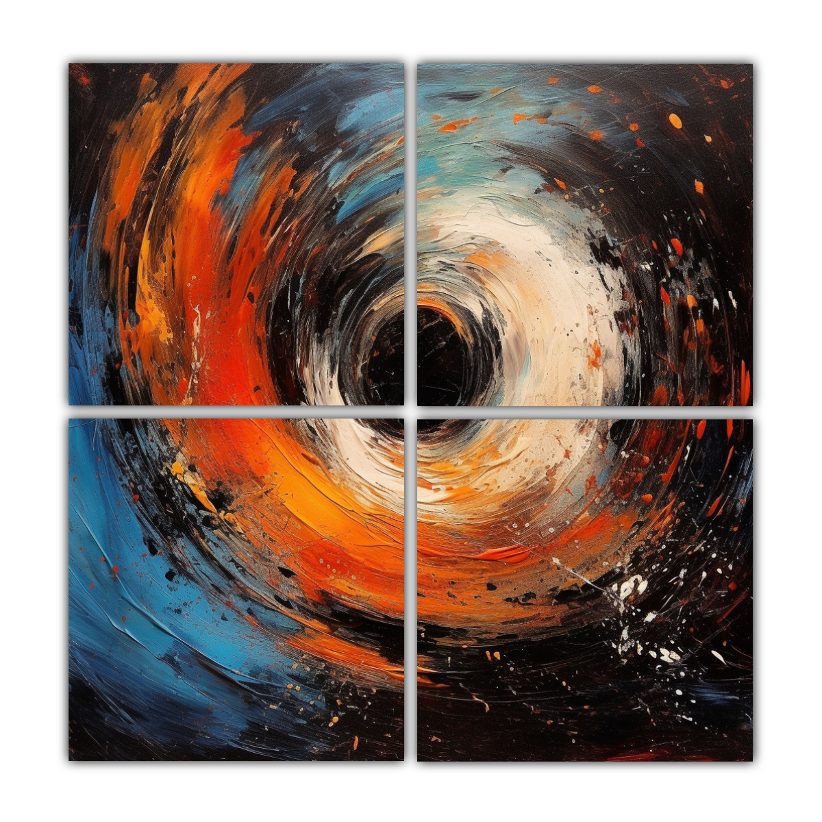 CUADRO ABSTRACTO ESCENA DE AGUJERO NEGRO EN LA 140X140 CM - 1