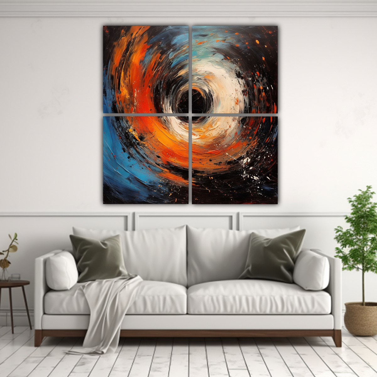CUADRO ABSTRACTO ESCENA DE AGUJERO NEGRO EN LA 140X140 CM - 2