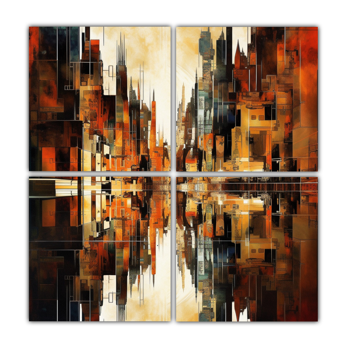 PAISAJE URBANO ABSTRACTO DE ALTA RESOLUCIÓN CON 120X120 CM - 1
