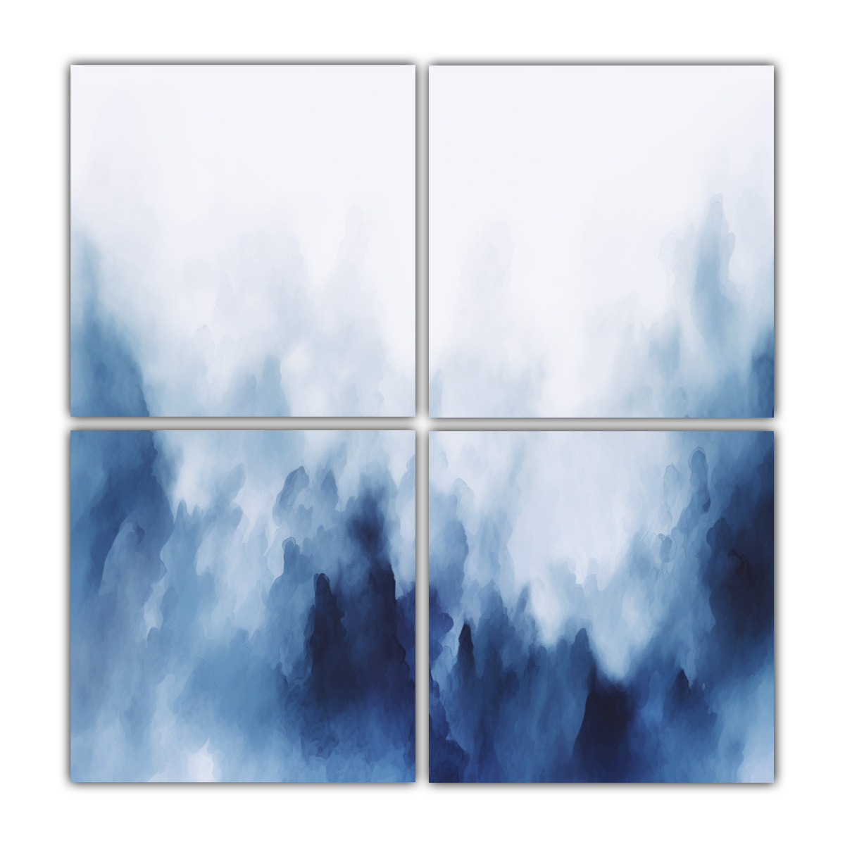 PINTURA EN LIENZO DE HERMOSAS OLAS AZULES EN 120X120 CM - 1