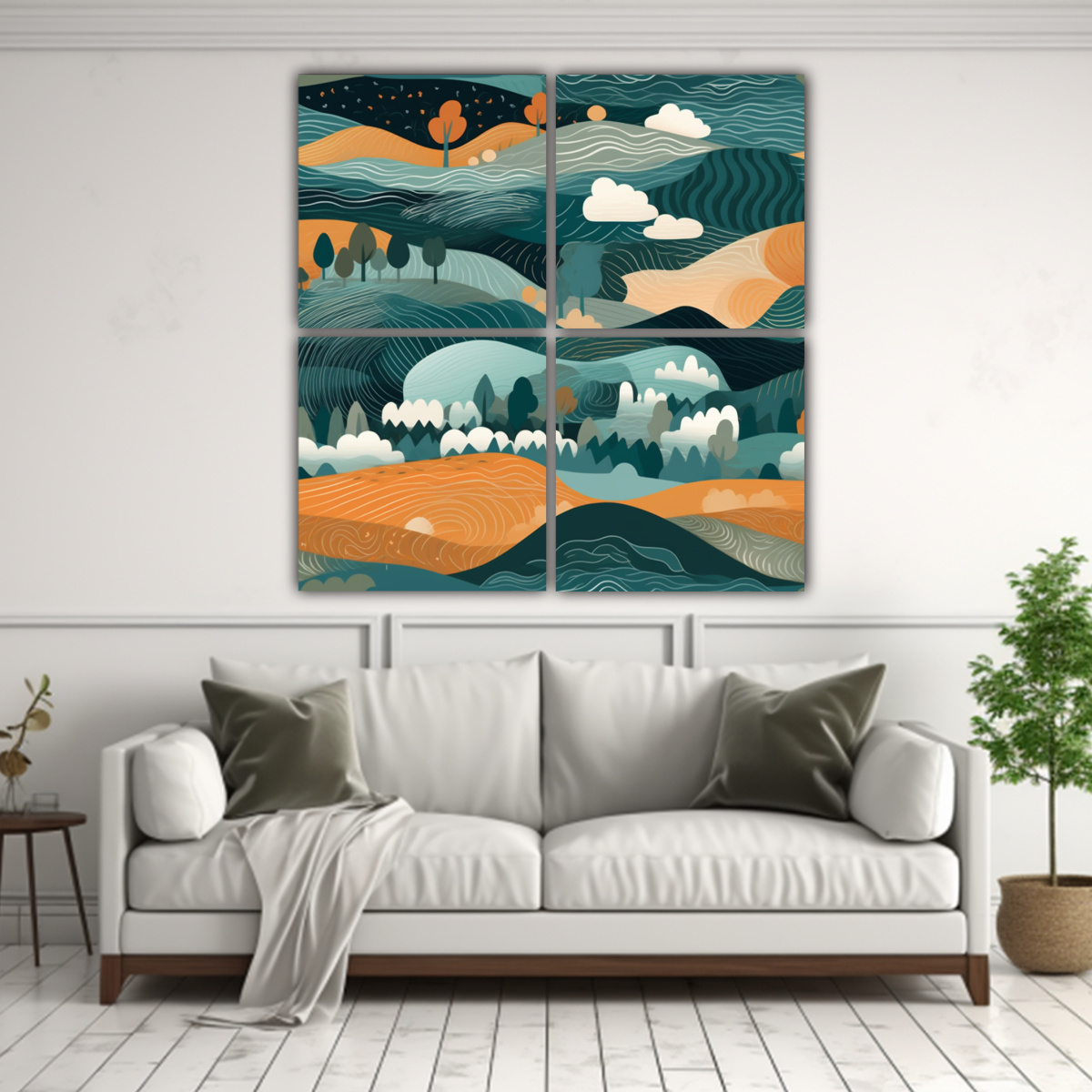 LIENZOS DE TELA COLORES VIBRANTES PAISAJES 40X40 CM - 2