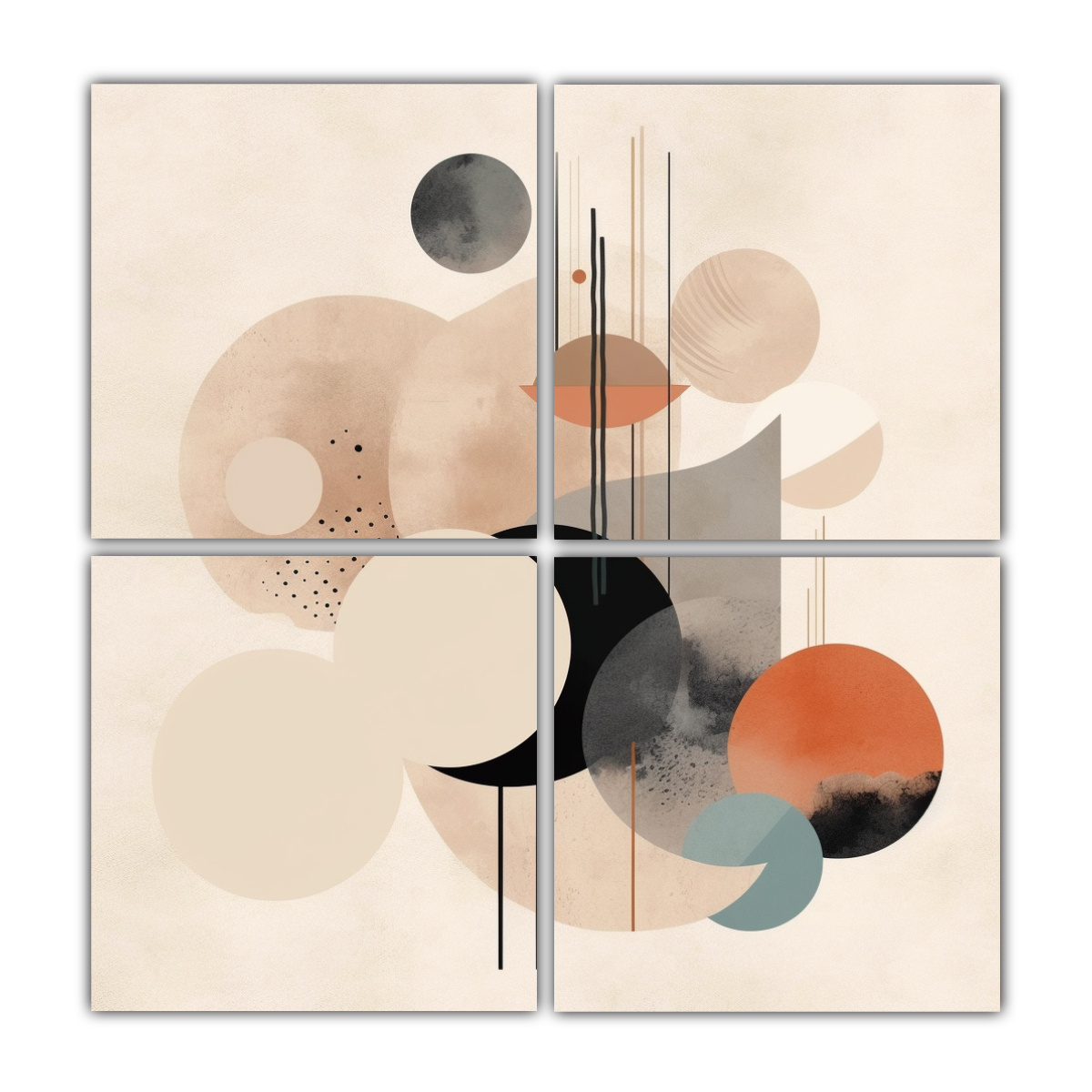 4 CUADROES MINIMALISTAS DE ADORNO DE IMAGENES 140X140 CM - 1