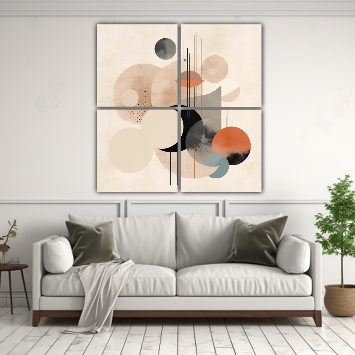 4 CUADROES MINIMALISTAS DE ADORNO DE IMAGENES 140X140 CM - 2