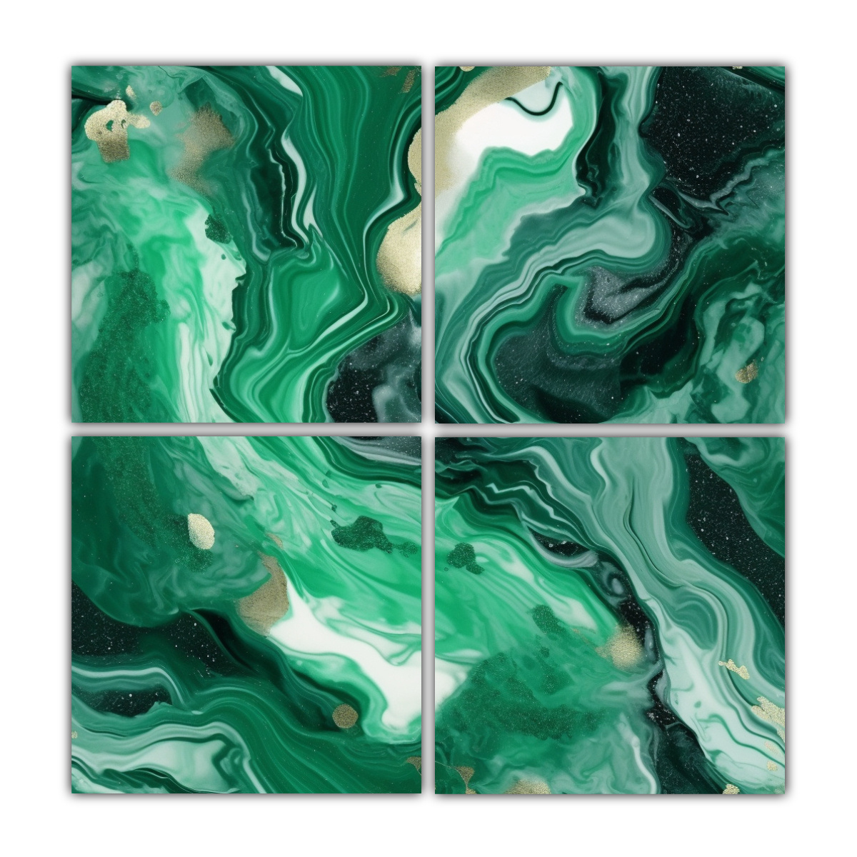 PINTURAS DECORATIVAS DE CUATRO TELAS EN BASTIDOR 160X160 CM - 1