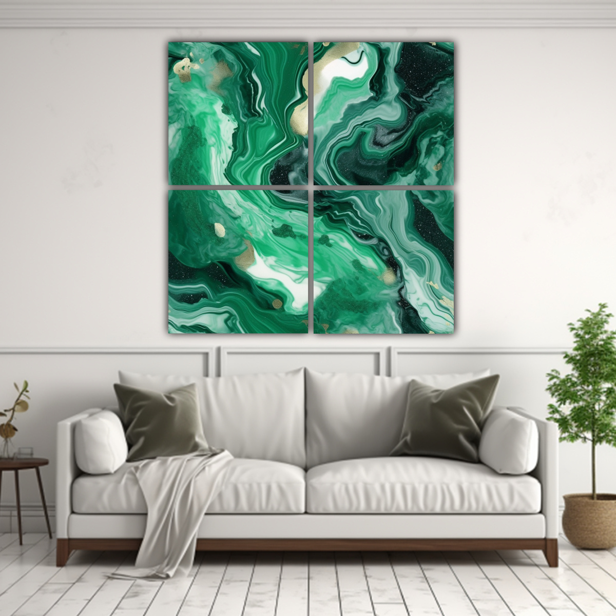 PINTURAS DECORATIVAS DE CUATRO TELAS EN BASTIDOR 160X160 CM - 2
