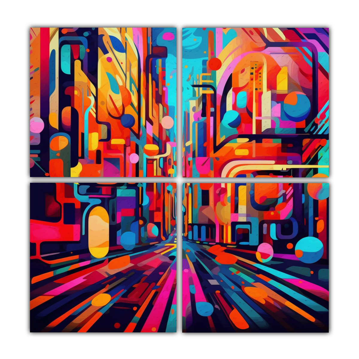 PINTURAS DECORATIVAS ABSTRACTAS EN BASTIDOR CON 4 180X180 CM - 1
