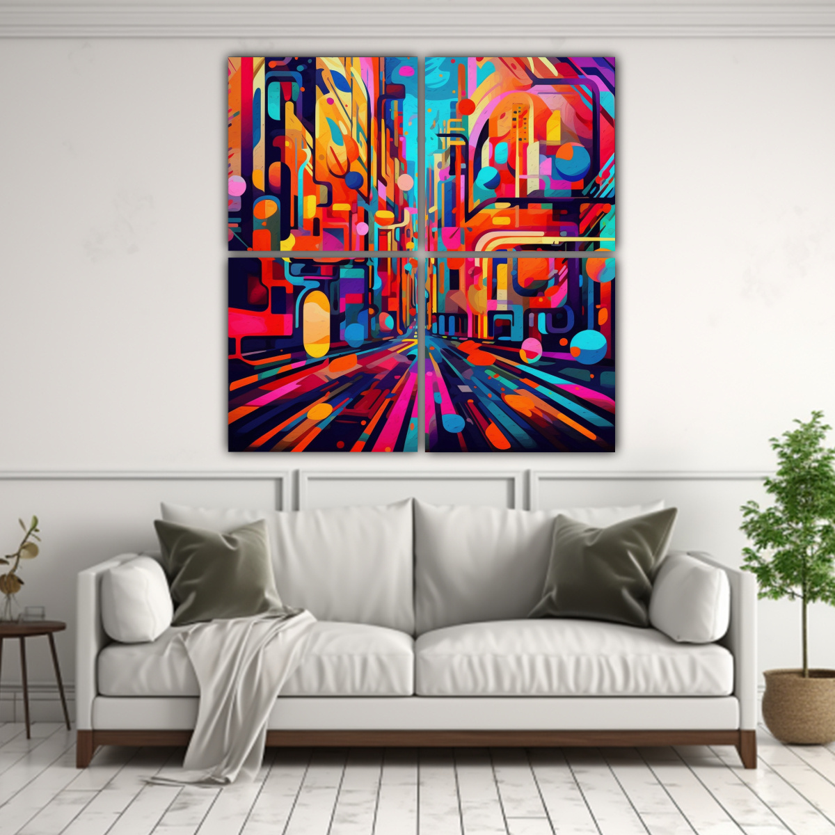 PINTURAS DECORATIVAS ABSTRACTAS EN BASTIDOR CON 4 180X180 CM - 2