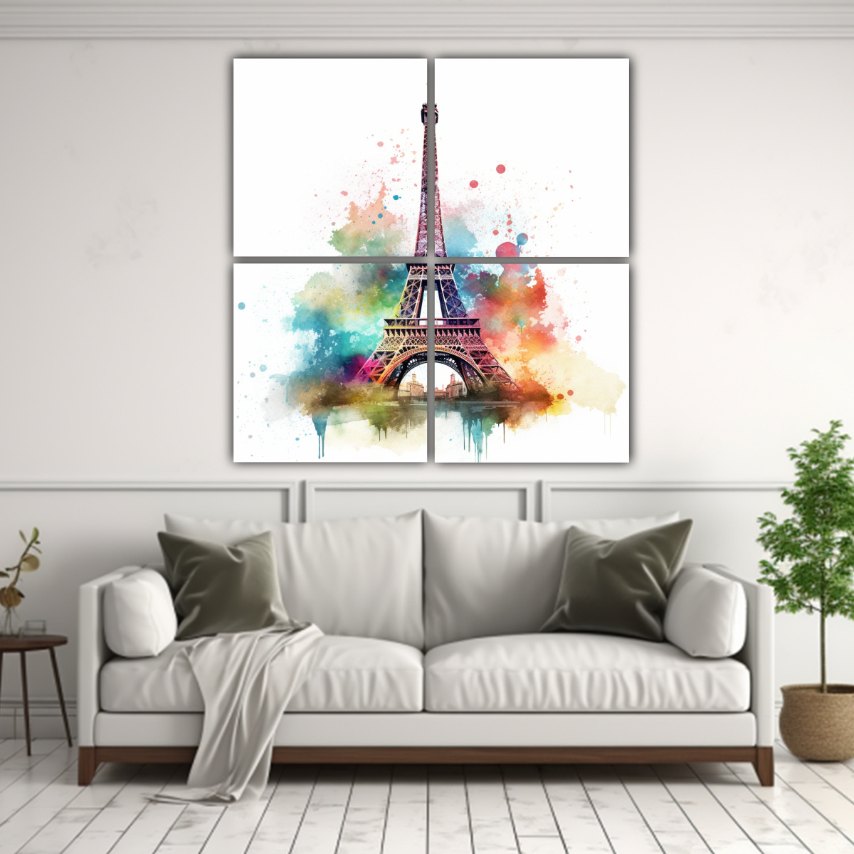 PINTURAS DECORATIVAS DE LA TORRE EIFFEL EN 160X160 CM - 2