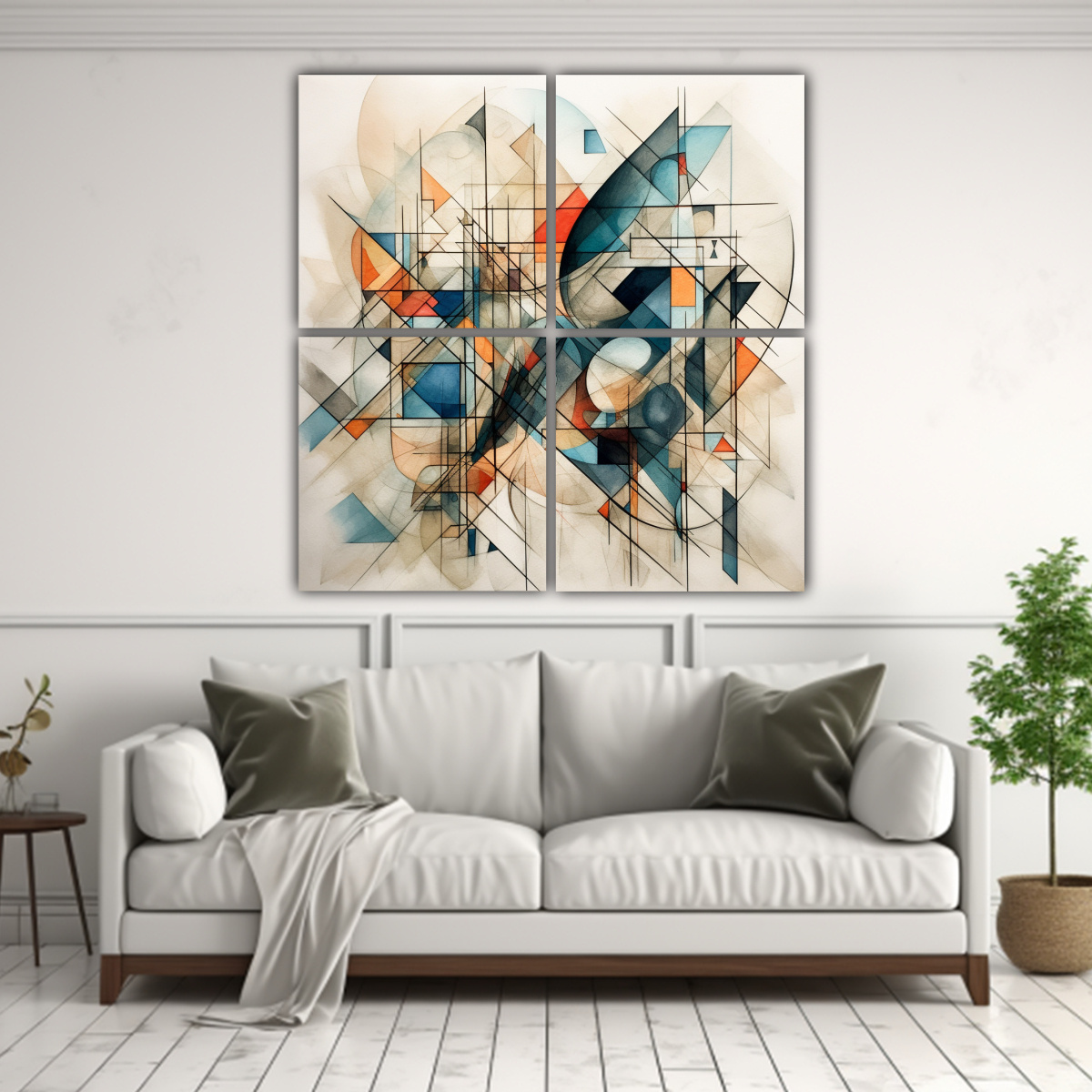 CUADRO PATRON INTENSO CON FORMAS GEOMETRICAS 100X100 CM - 2