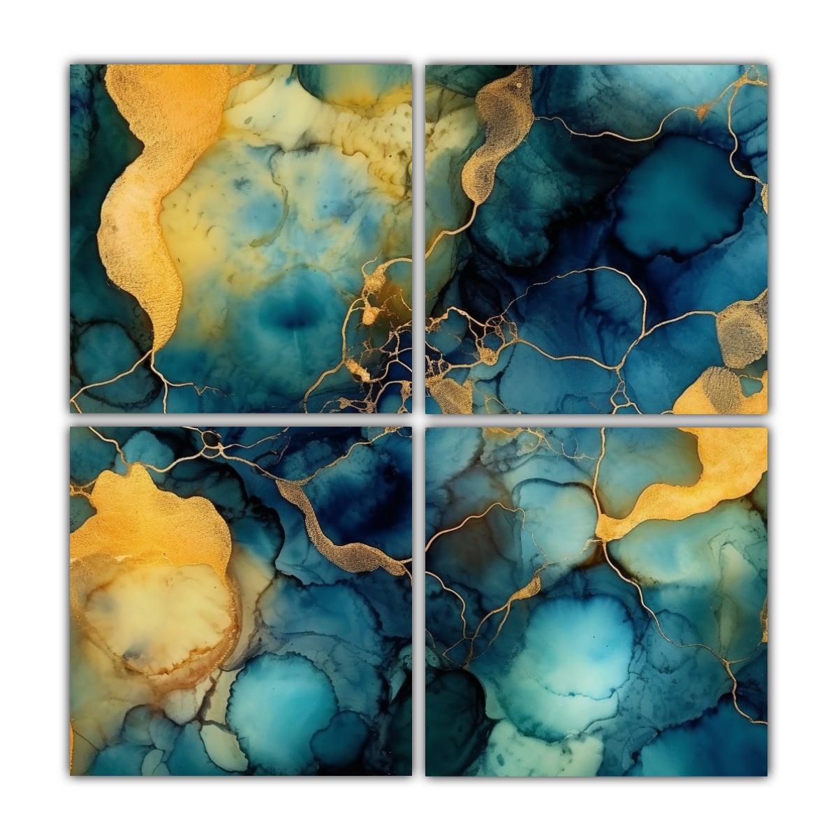 ALUCINANTE FONDO AZUL Y DORADO CON TEXTURA DE 120X120 CM - 1
