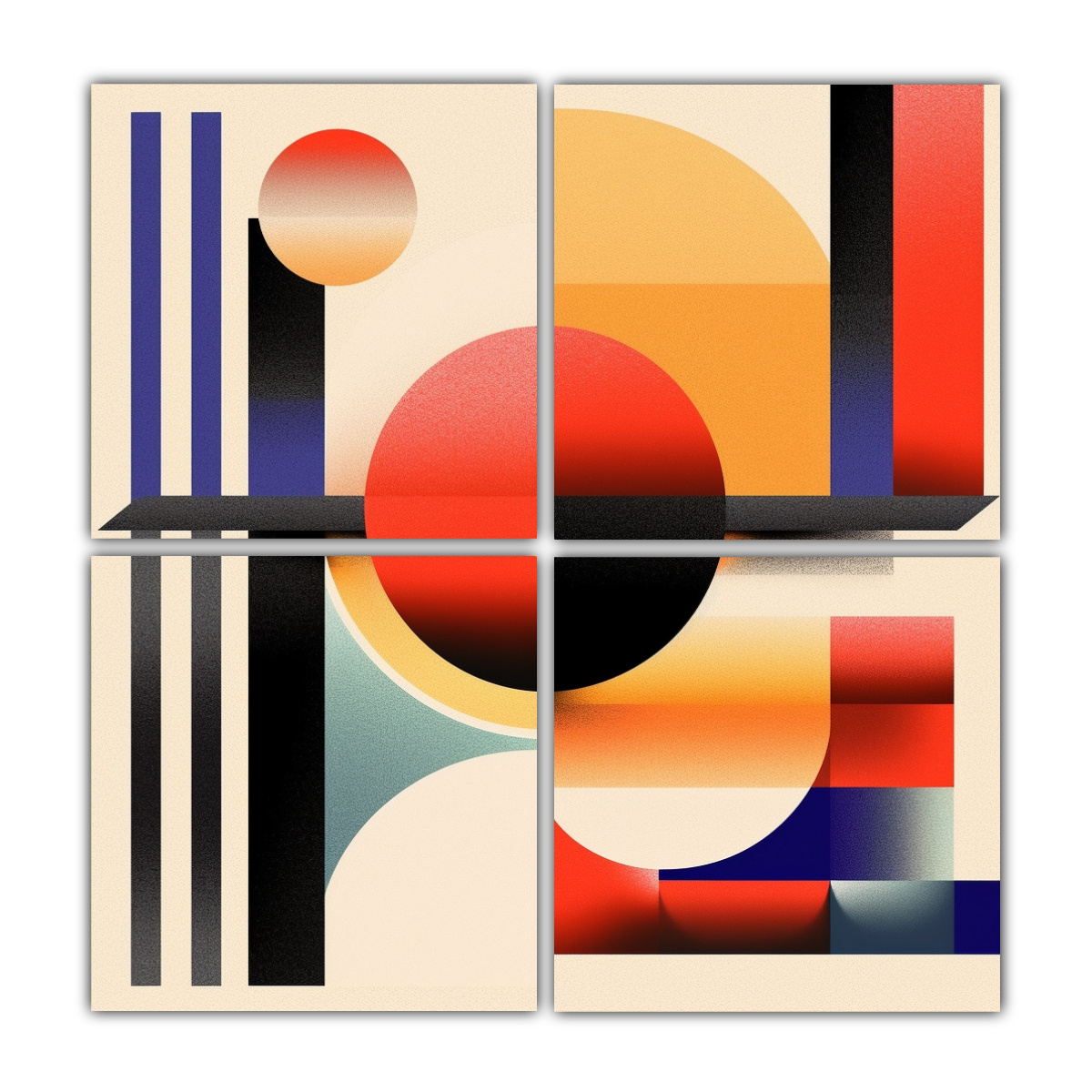 CUATRO COMPOSICIONES GEOMÉTRICAS DE DISEÑO CON 100X100 CM - 1