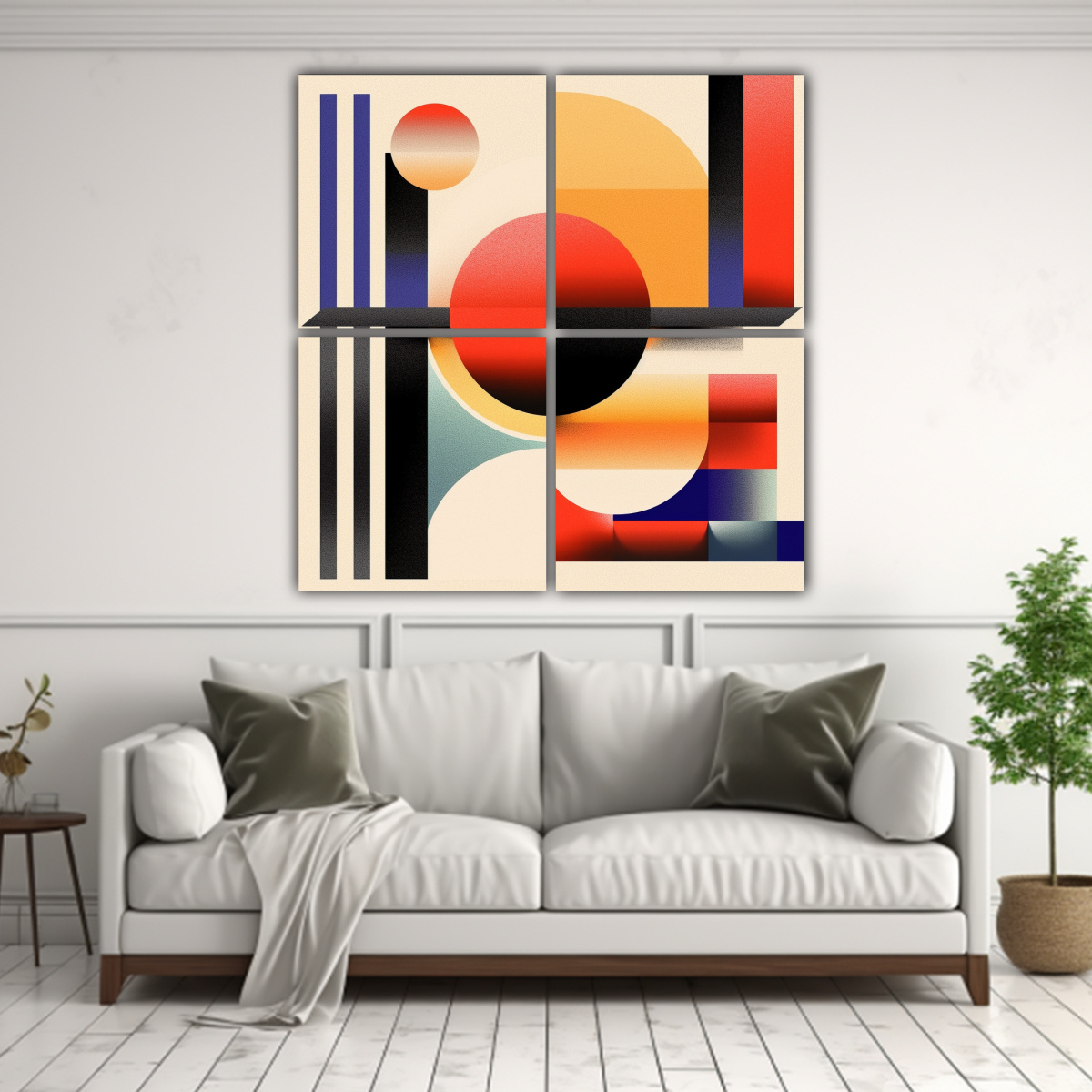 CUATRO COMPOSICIONES GEOMÉTRICAS DE DISEÑO CON 100X100 CM - 2