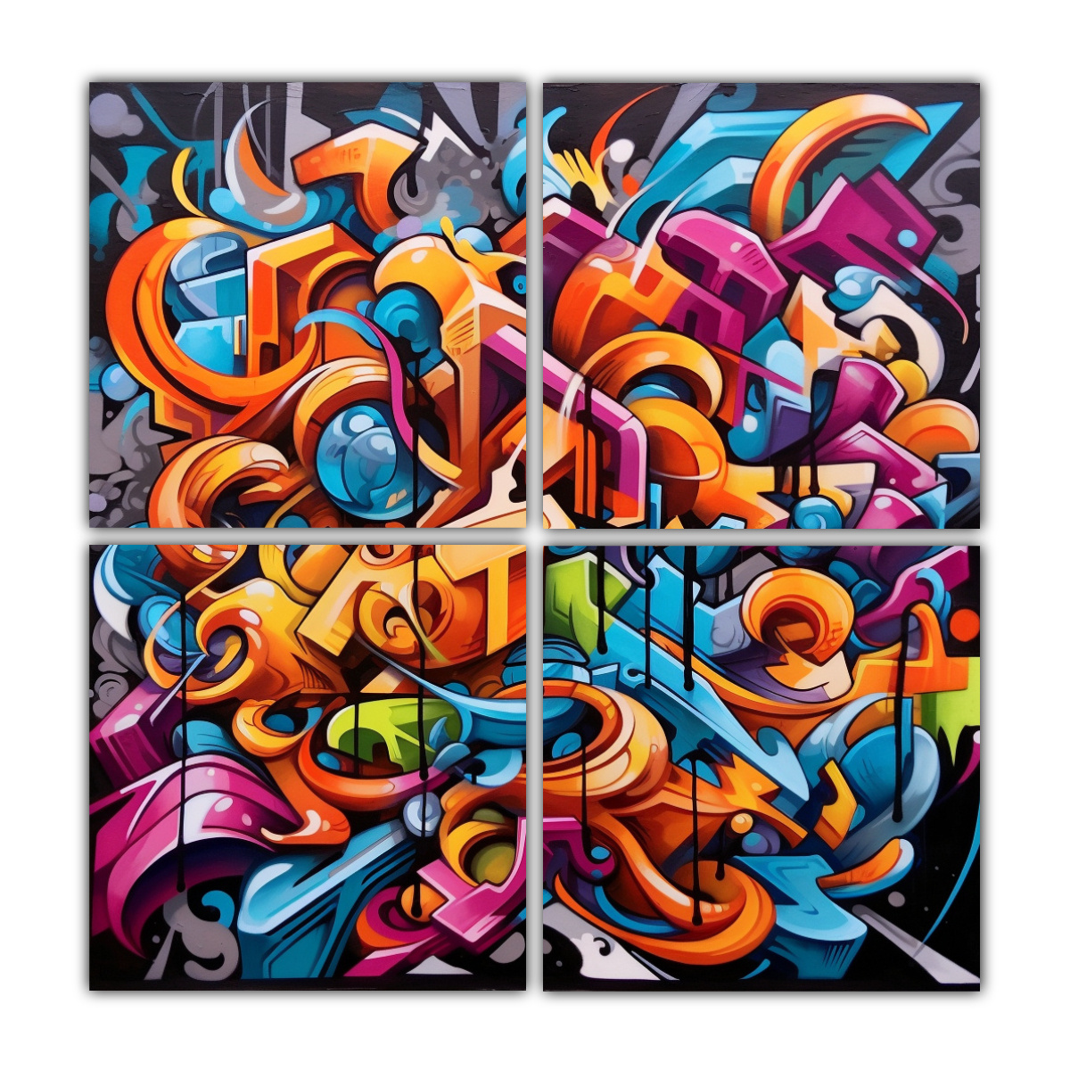 CUATRO ARTES PATRON INTENSO UNICA ARTE GRAFFITI 100X100 CM - 1