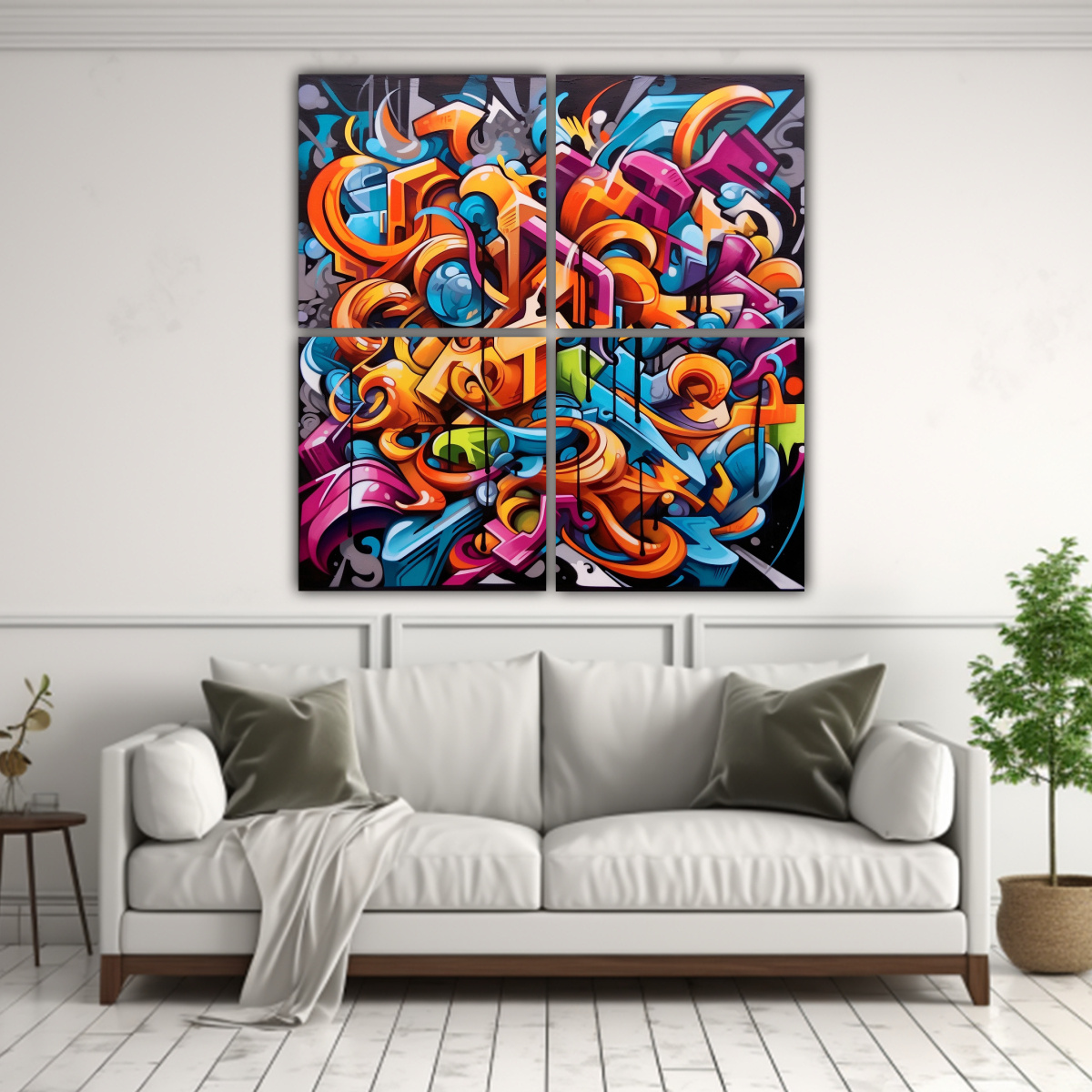 CUATRO ARTES PATRON INTENSO UNICA ARTE GRAFFITI 100X100 CM - 2