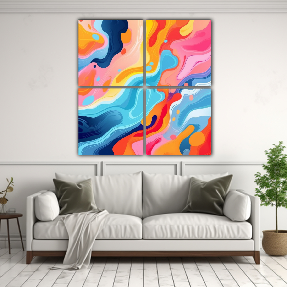 PINTURAS ABSTRACTAS DE FONDO LÍQUIDO Y FLUIDO 180X180 CM - 2