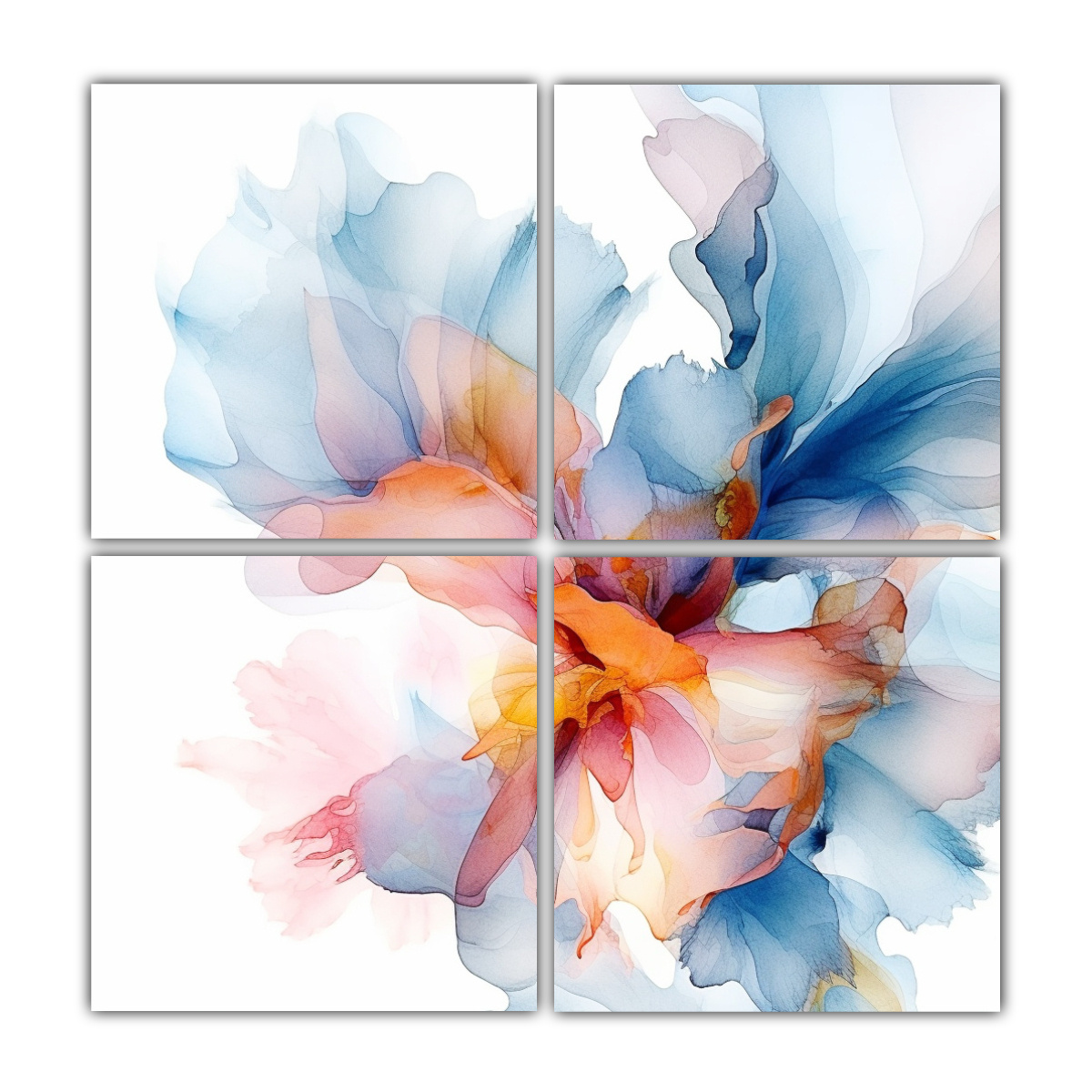 CUATRO PINTURAS EN TELA HERMOSAS CON FONDO BLANCO 140X140 CM - 1