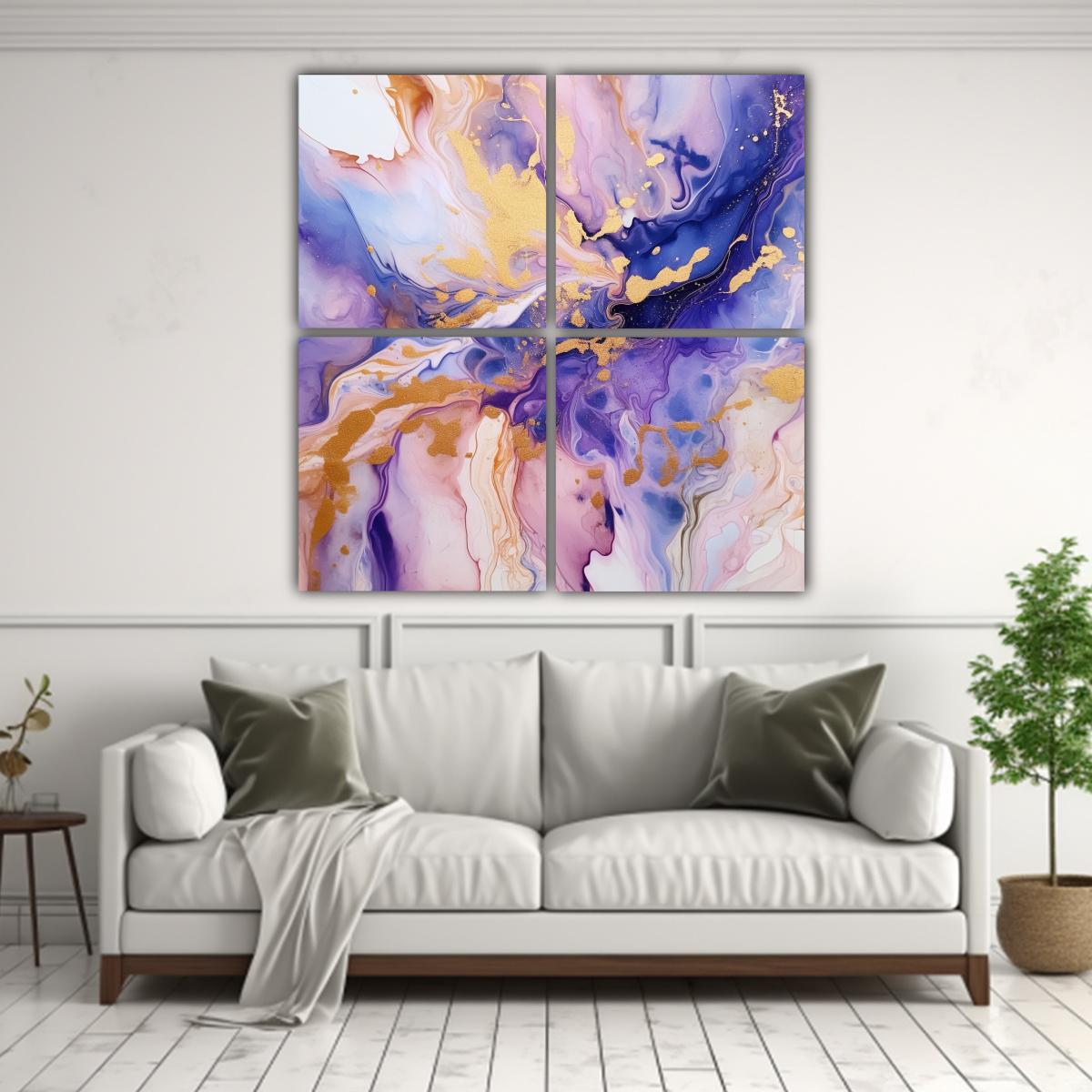CUATRO TELAS EN BASTIDOR ABSTRACCIÓN FANTÁSTICO 40X40 CM - 2