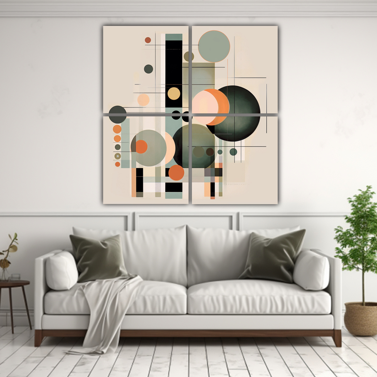 CUATRO TELAS EN BASTIDOR CON FORMAS ABSTRACTAS EN 160X160 CM - 2
