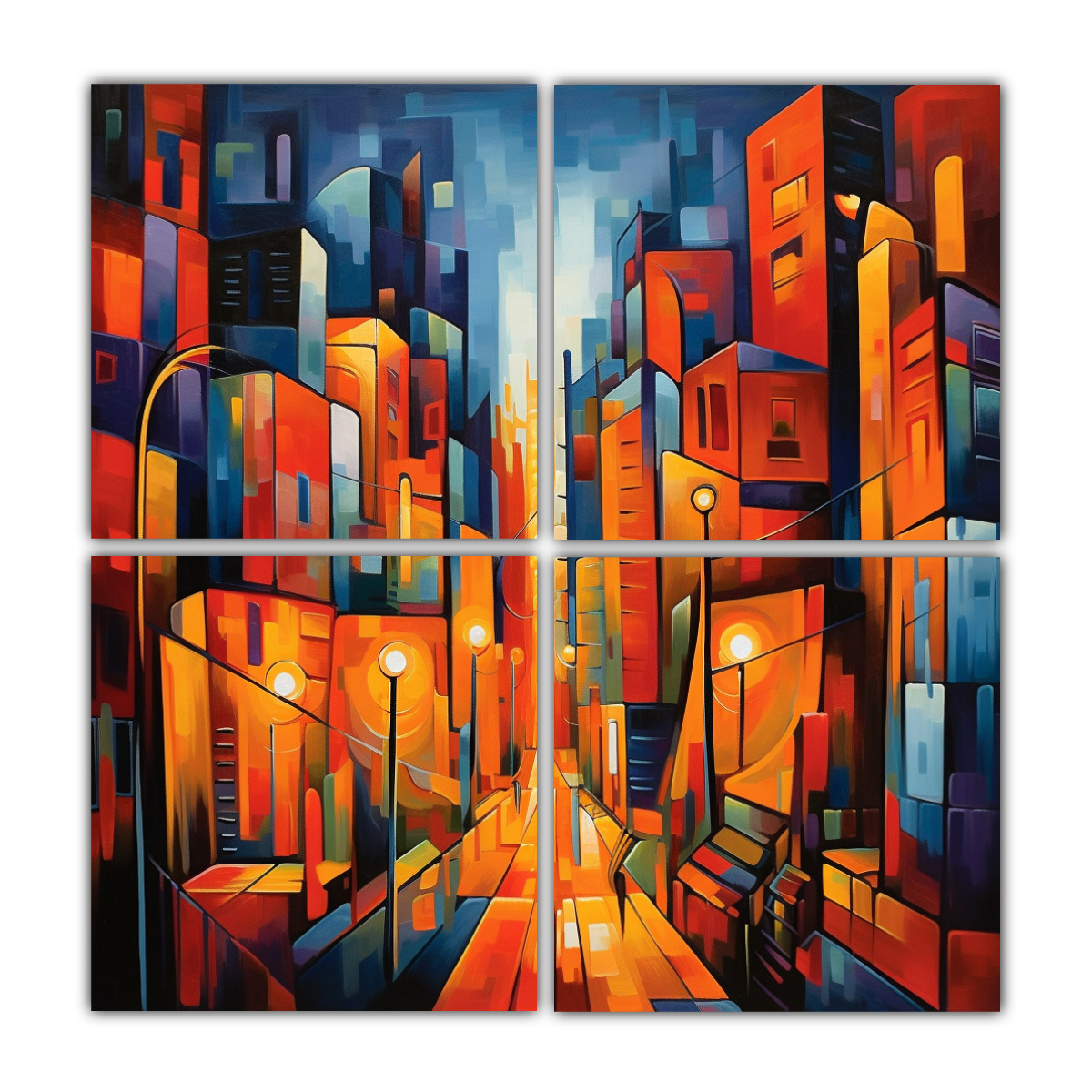 PINTURAS DECORATIVAS ABSTRACTAS DE ESCENA CÁLIDA 60X60 CM - 1