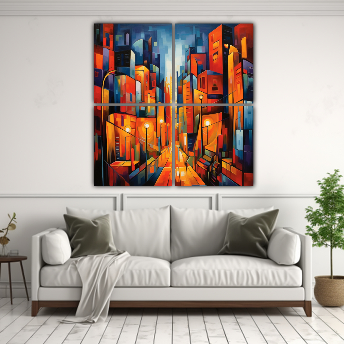 PINTURAS DECORATIVAS ABSTRACTAS DE ESCENA CÁLIDA 60X60 CM - 2