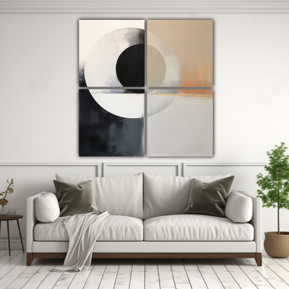 CUADROS PATRON INTENSO EFECTO VISUAL ABTRSACT 140X140 CM - 2