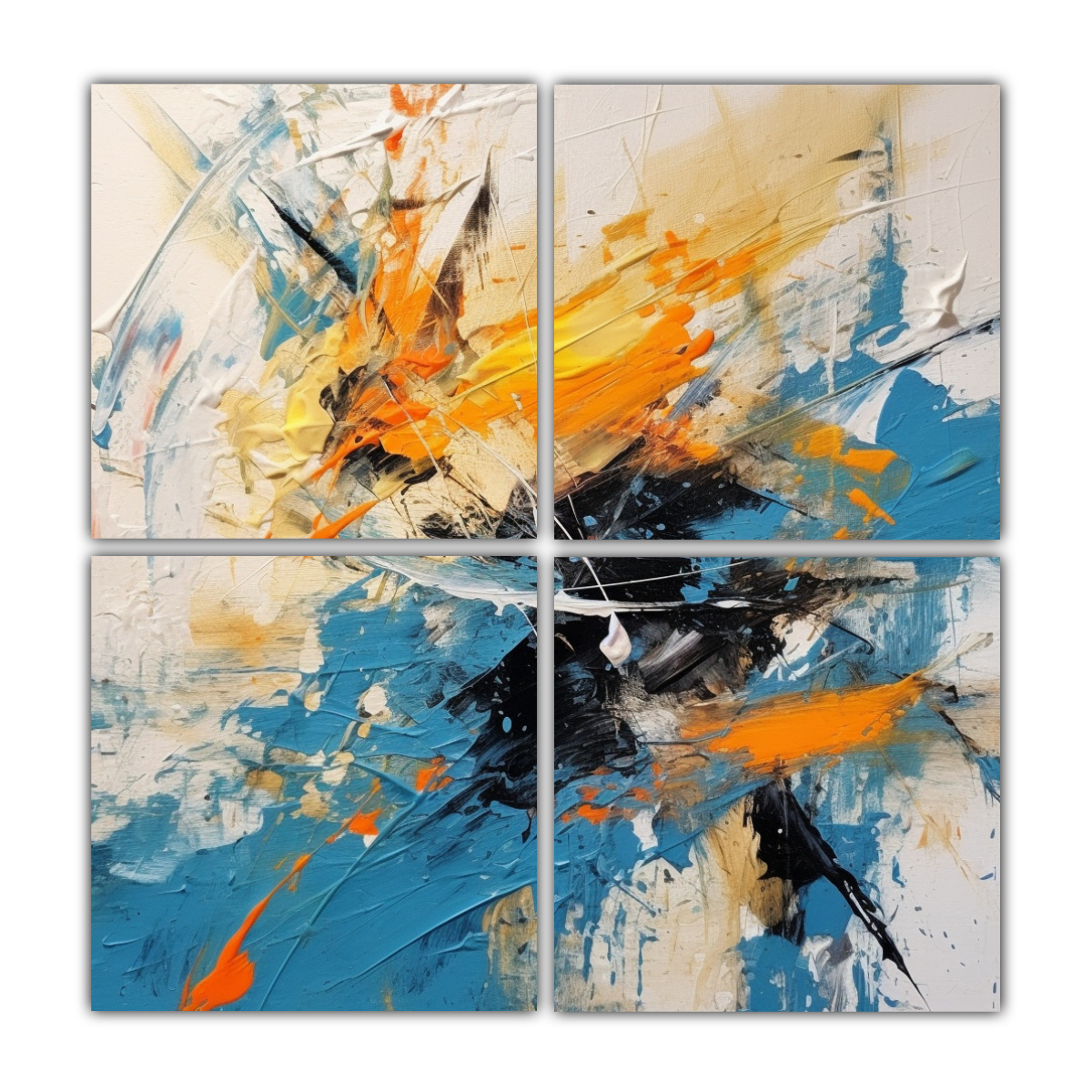 CUADRO MULTICOLOR INSPIRADO EN PINTOR EN SU TALLER 60X60 CM - 1