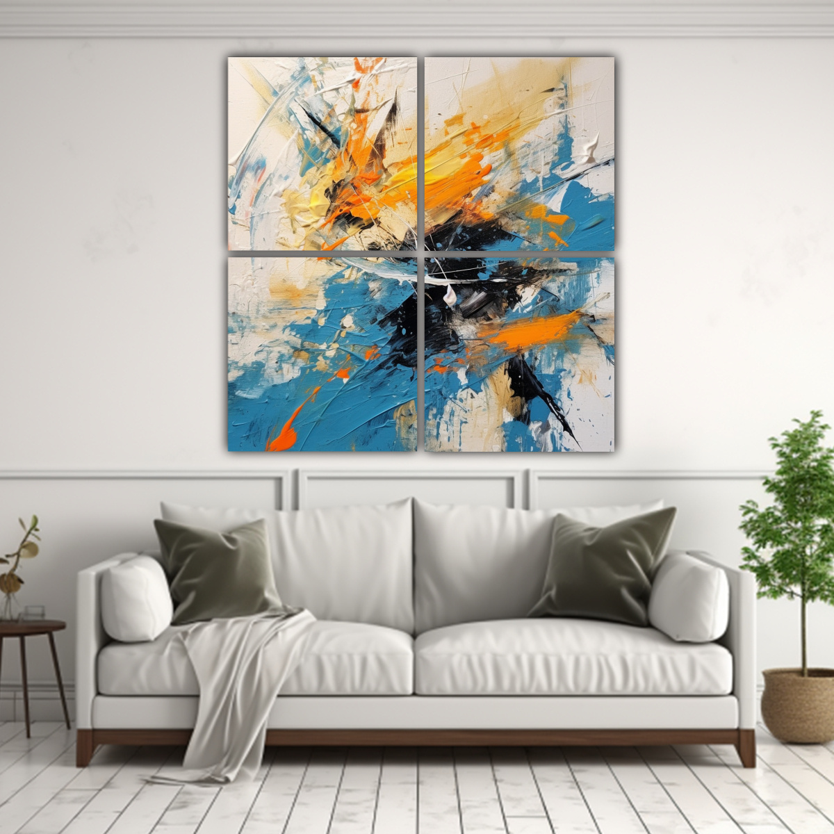 CUADRO MULTICOLOR INSPIRADO EN PINTOR EN SU TALLER 60X60 CM - 2