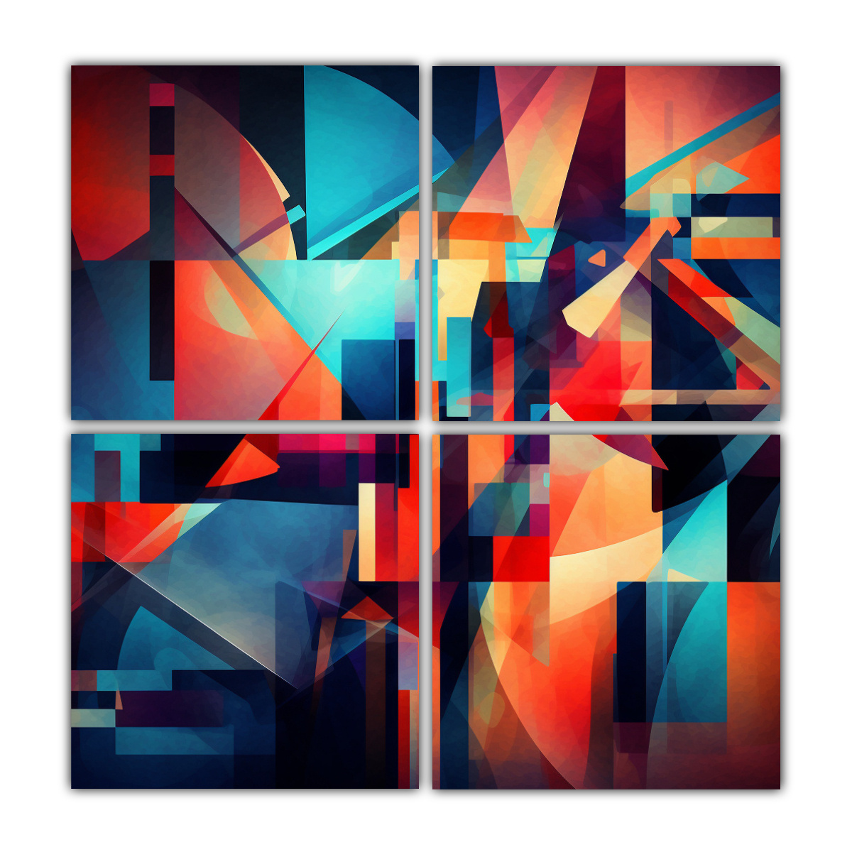 4 COMPOSICIONES COMPOSICIÓN CALMA ARTE ABSTRACTO 100X100 CM - 1