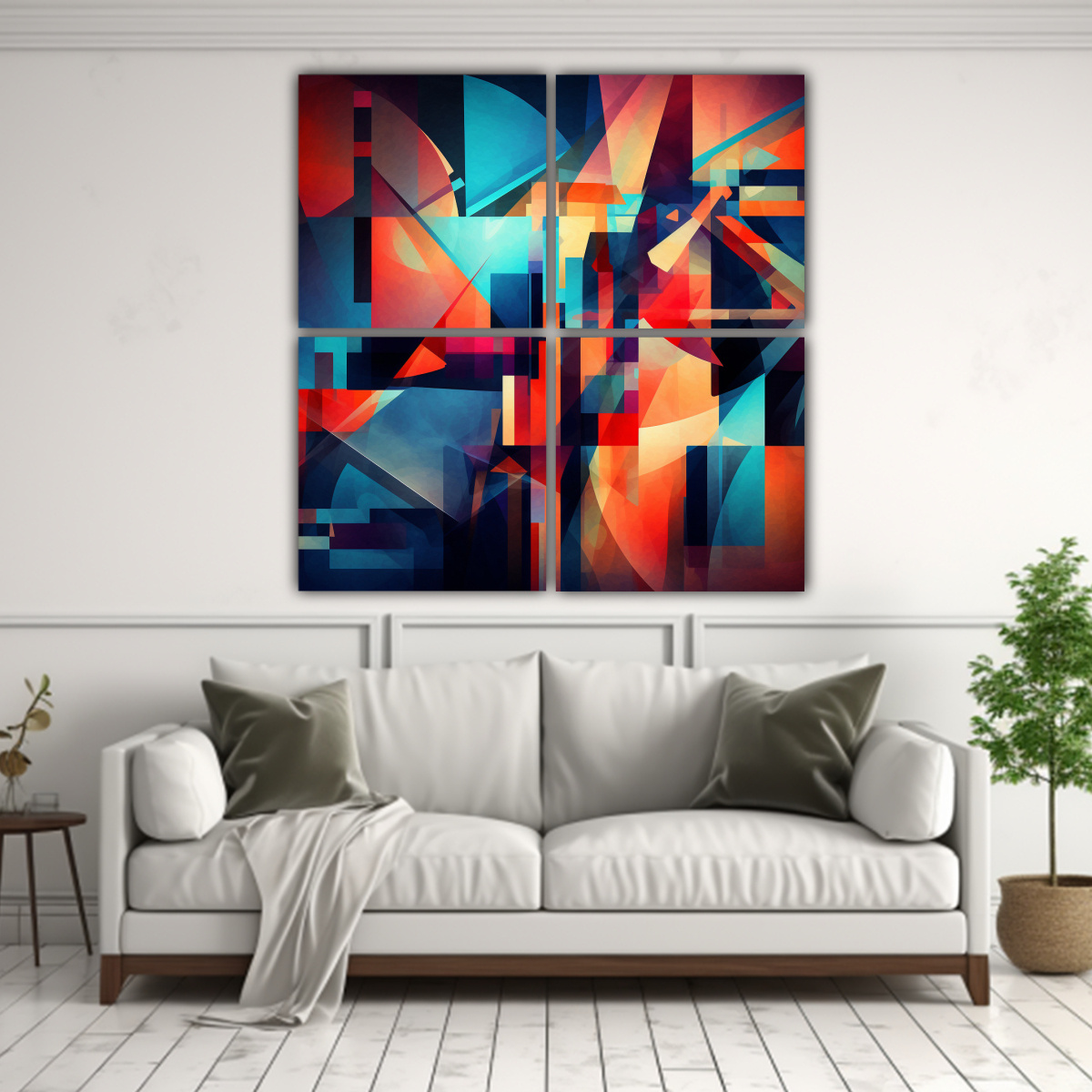 4 COMPOSICIONES COMPOSICIÓN CALMA ARTE ABSTRACTO 100X100 CM - 2