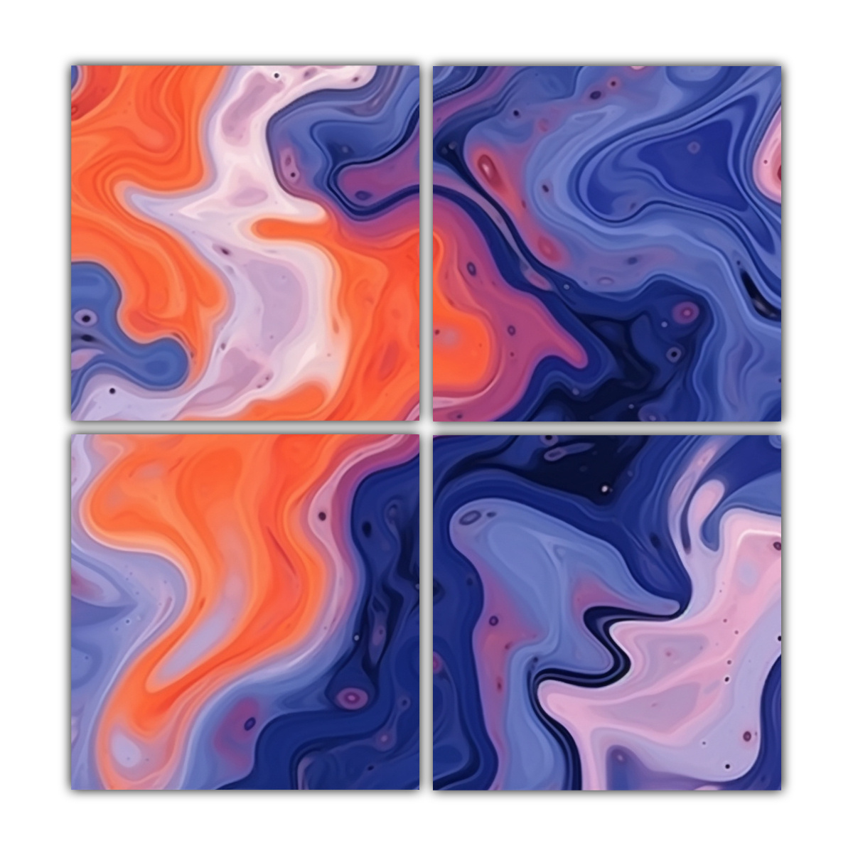 PINTURAS DECORATIVAS DE CUATRO LIENZOS 100X100 CM - 1