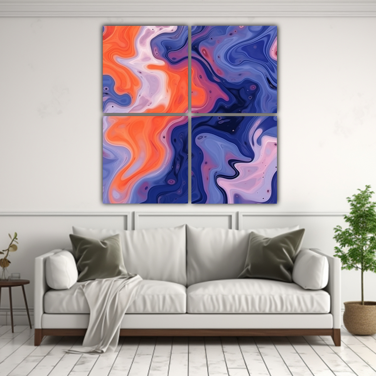 PINTURAS DECORATIVAS DE CUATRO LIENZOS 100X100 CM - 2
