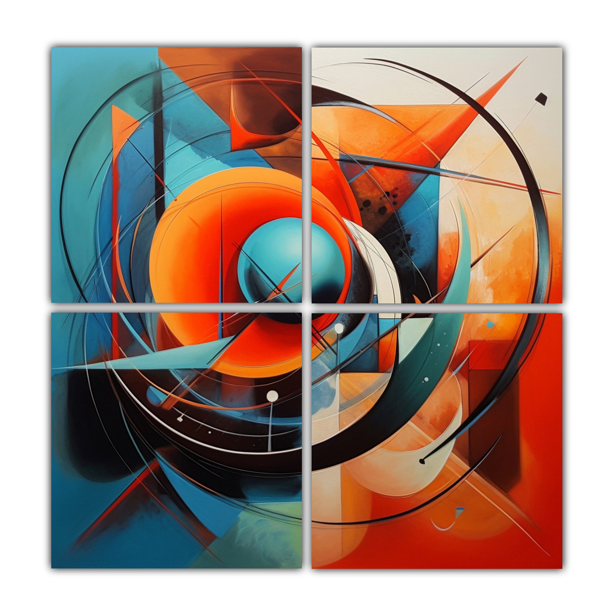 PINTURAS ABSTRACTAS MODERNAS DE SERPIENTE 140X140 CM - 1