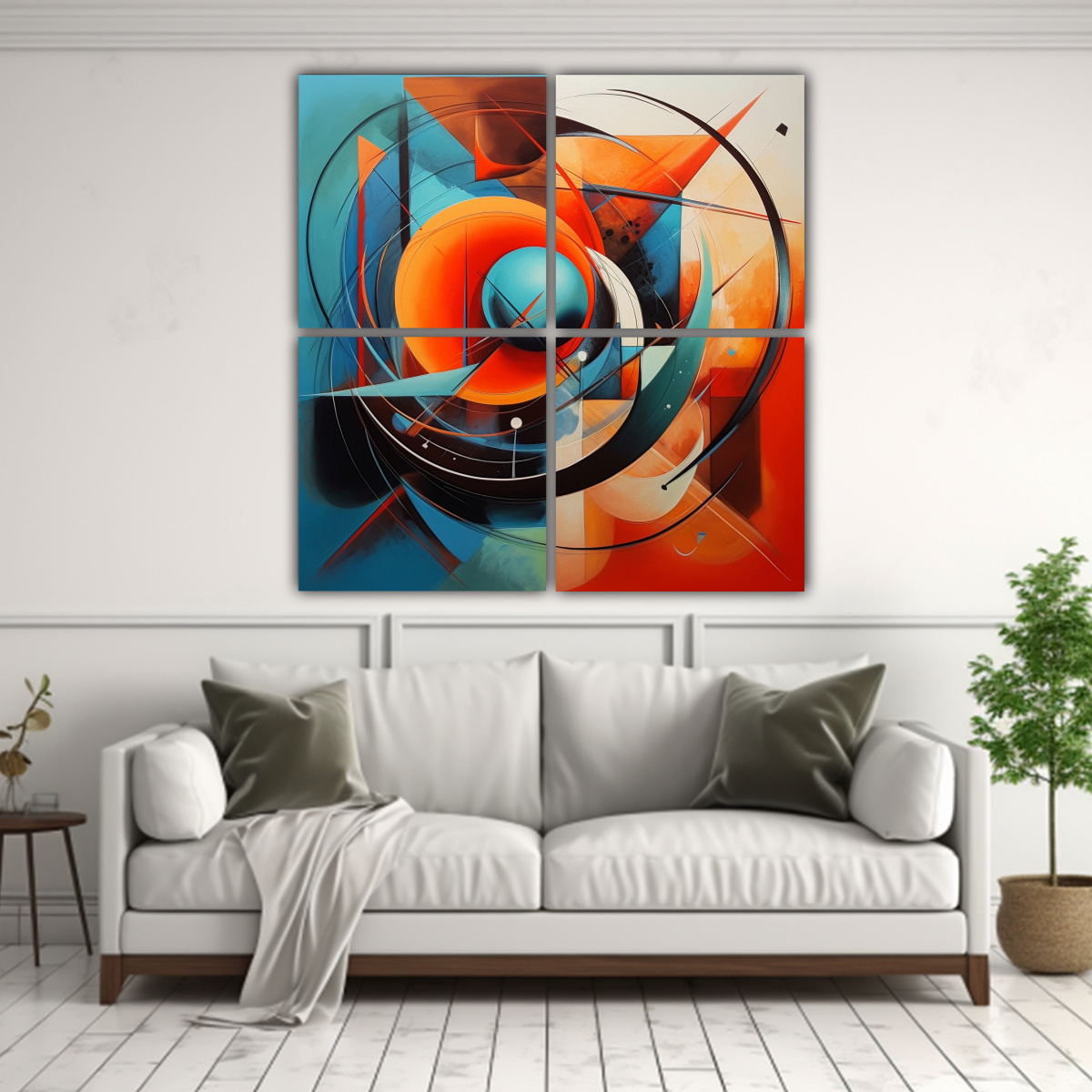 PINTURAS ABSTRACTAS MODERNAS DE SERPIENTE 140X140 CM - 2