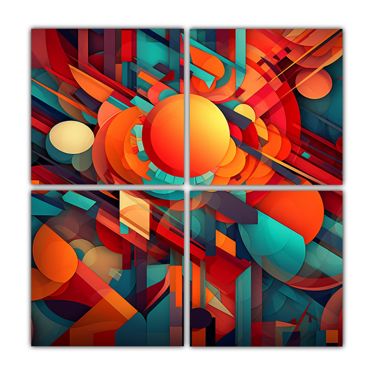 CUADROS GEOMÉTRICOS ELEGANTES CON PATRONES 120X120 CM - 1