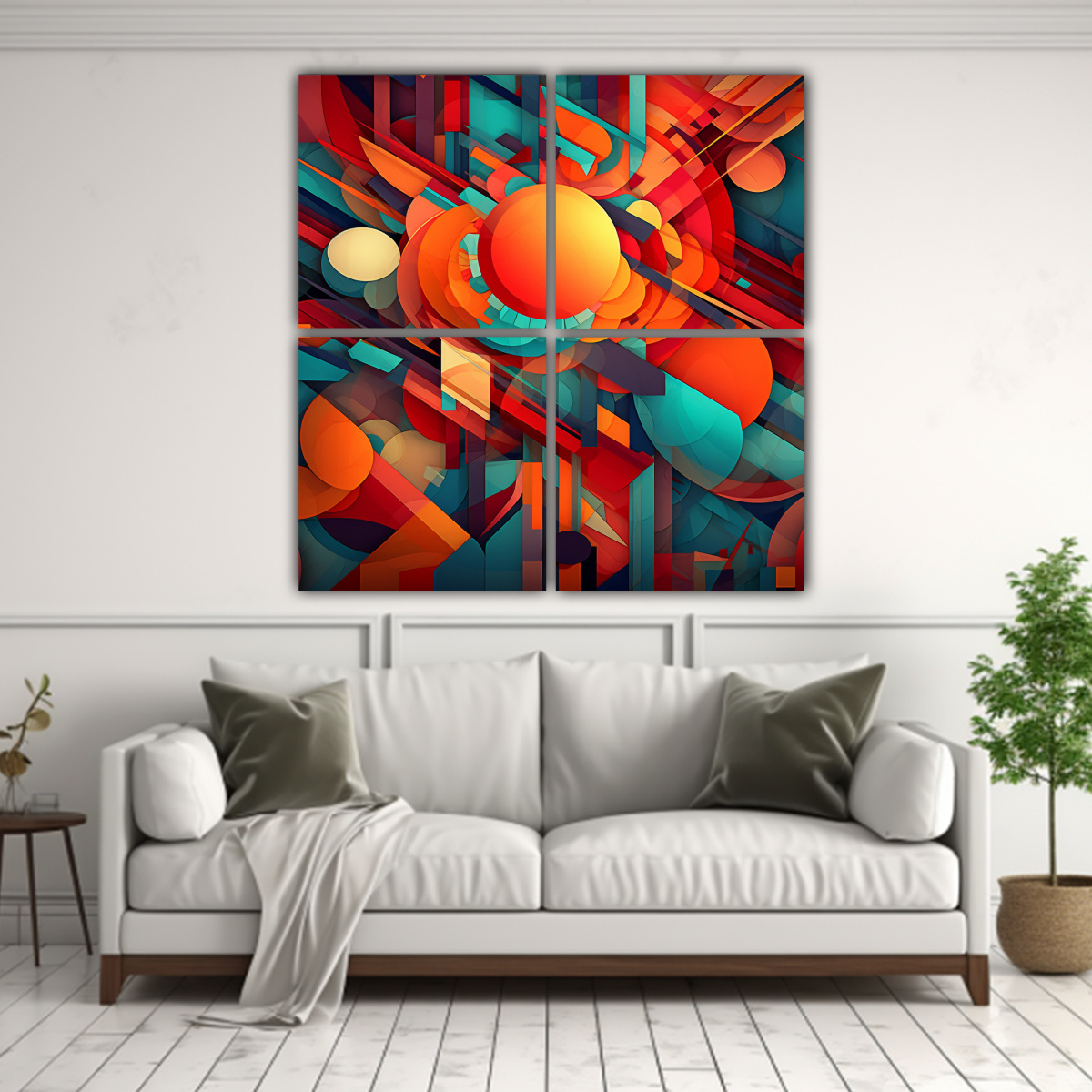 CUADROS GEOMÉTRICOS ELEGANTES CON PATRONES 120X120 CM - 2