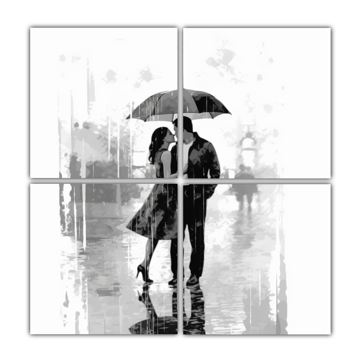 LIENZOS DECORATIVOS DE PAREJAS CAMINANDO BAJO LA 180X180 CM - 1