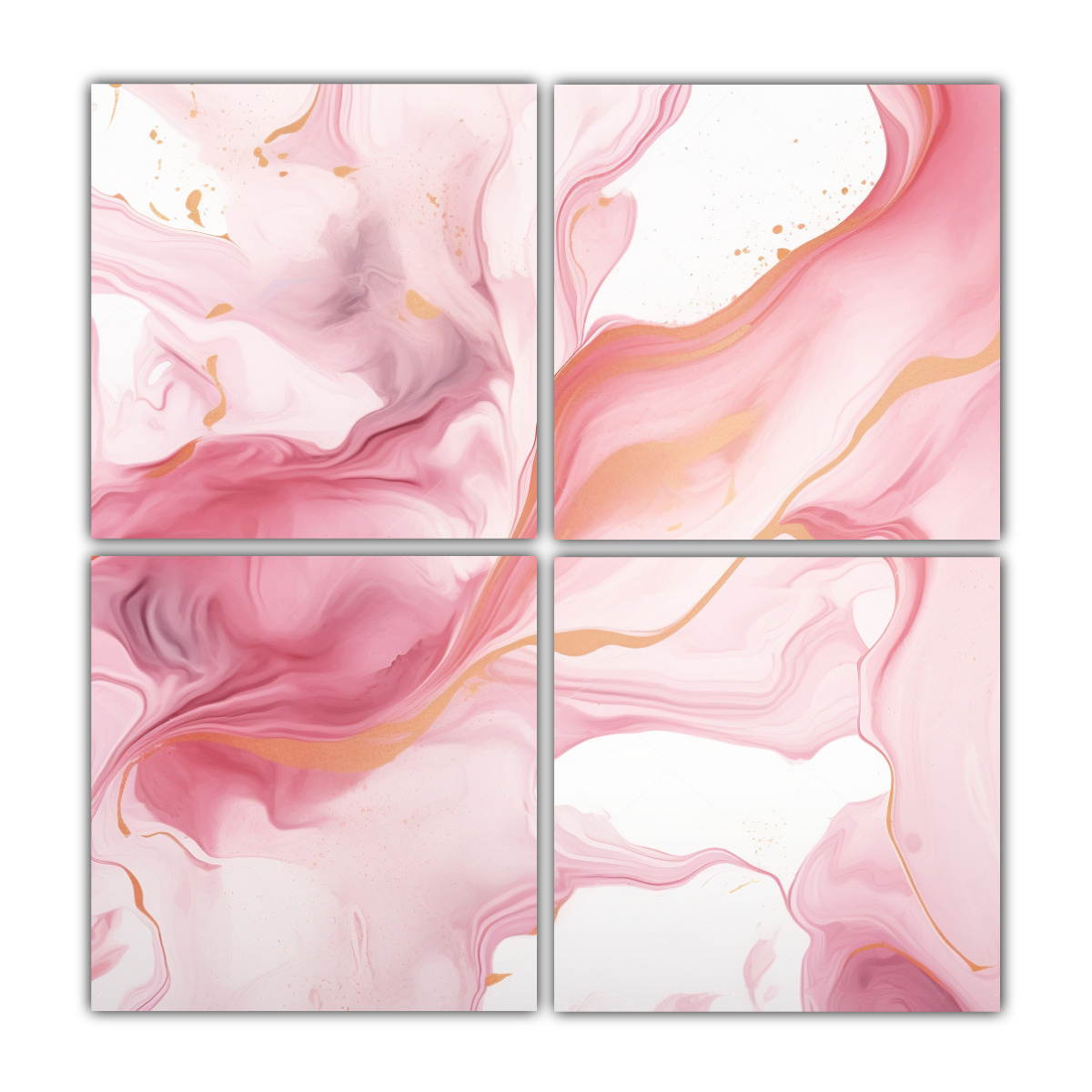 CUATRO TELAS EN BASTIDOR DECORATIVO WATERCOLOR 180X180 CM - 1