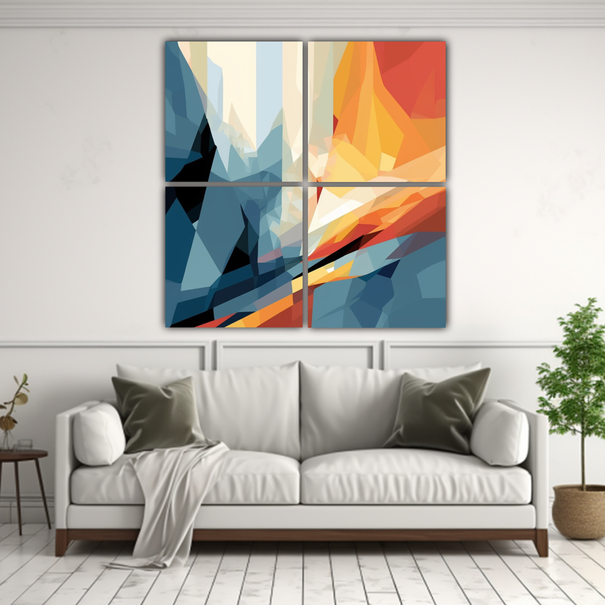 CUATRO LIENZOS DE TELA INSPIRACIÓN SALÓN 40X40 CM - 2