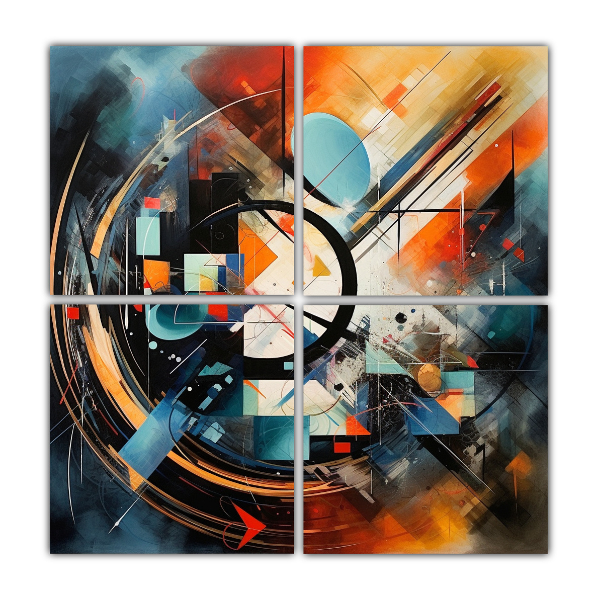 4 COMPOSICIONES VISUALES ESPECTACULARES: 200X200 CM - 1