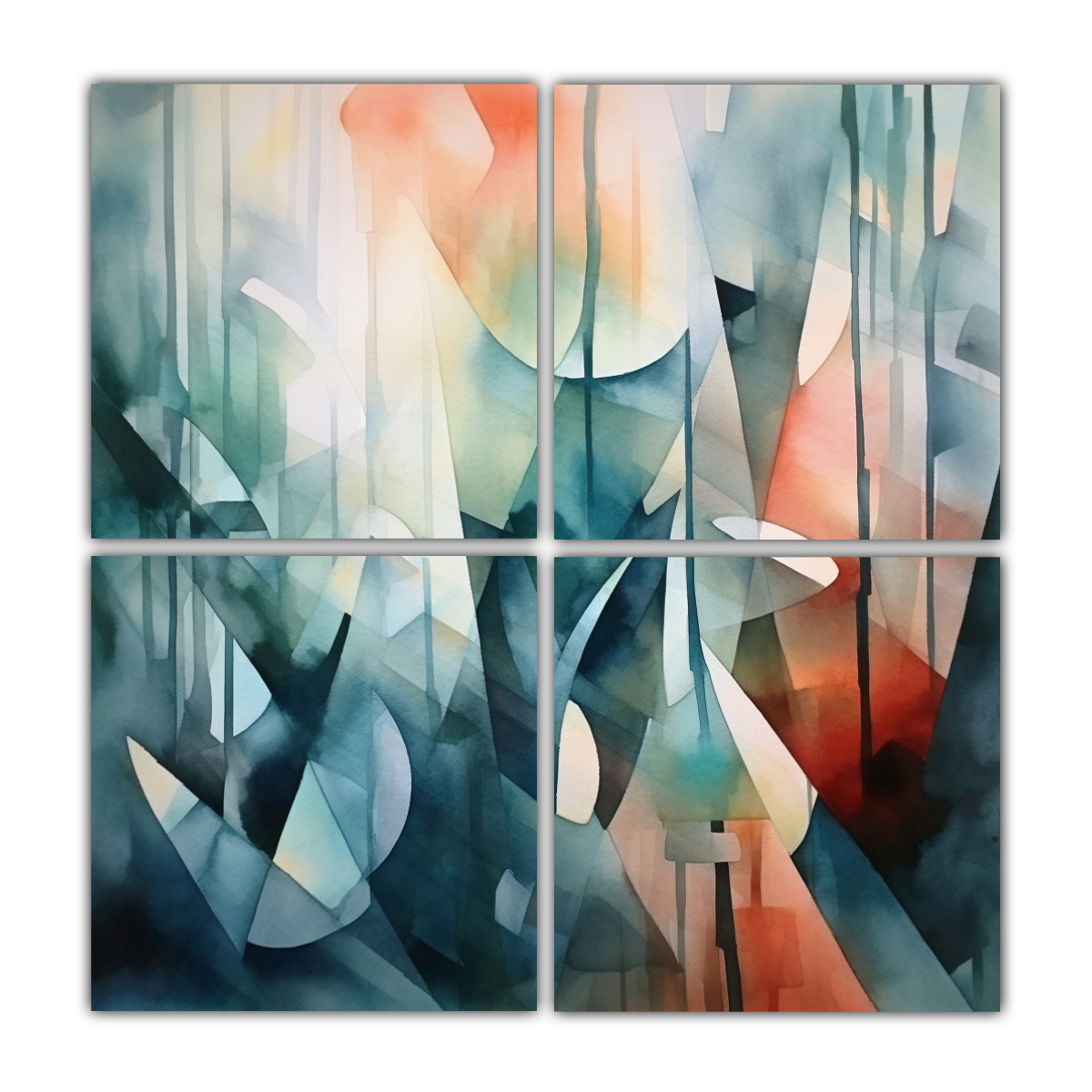 PINTURA ACUARELA ABSTRACCIÓN ADORABLE 100X100 CM - 1