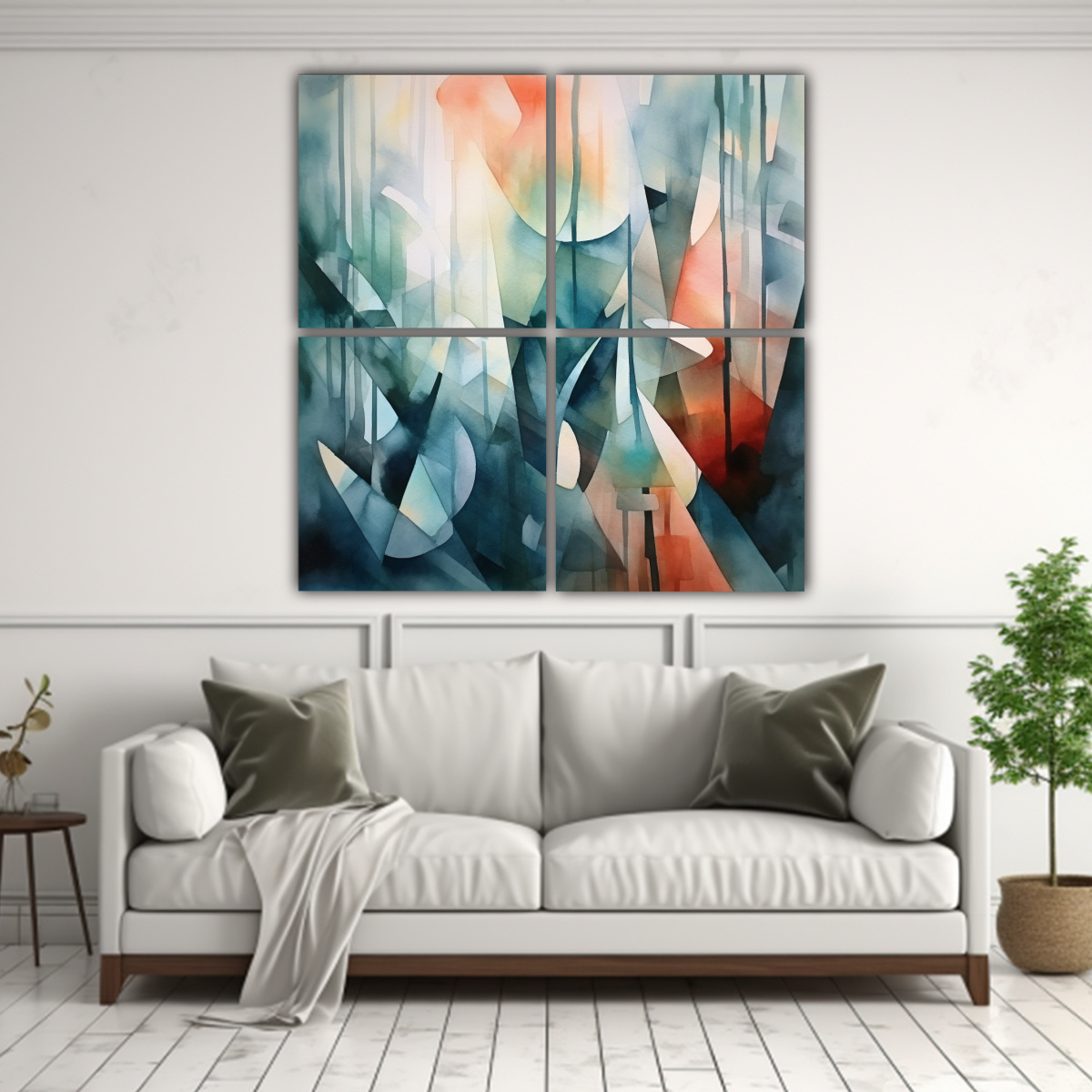 PINTURA ACUARELA ABSTRACCIÓN ADORABLE 100X100 CM - 2