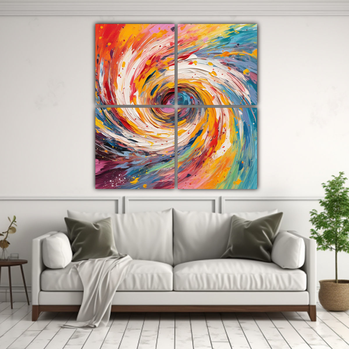 PINTURA DE PARED DECORATIVA ESPACIO CONCÉNTRICO 100X100 CM - 2