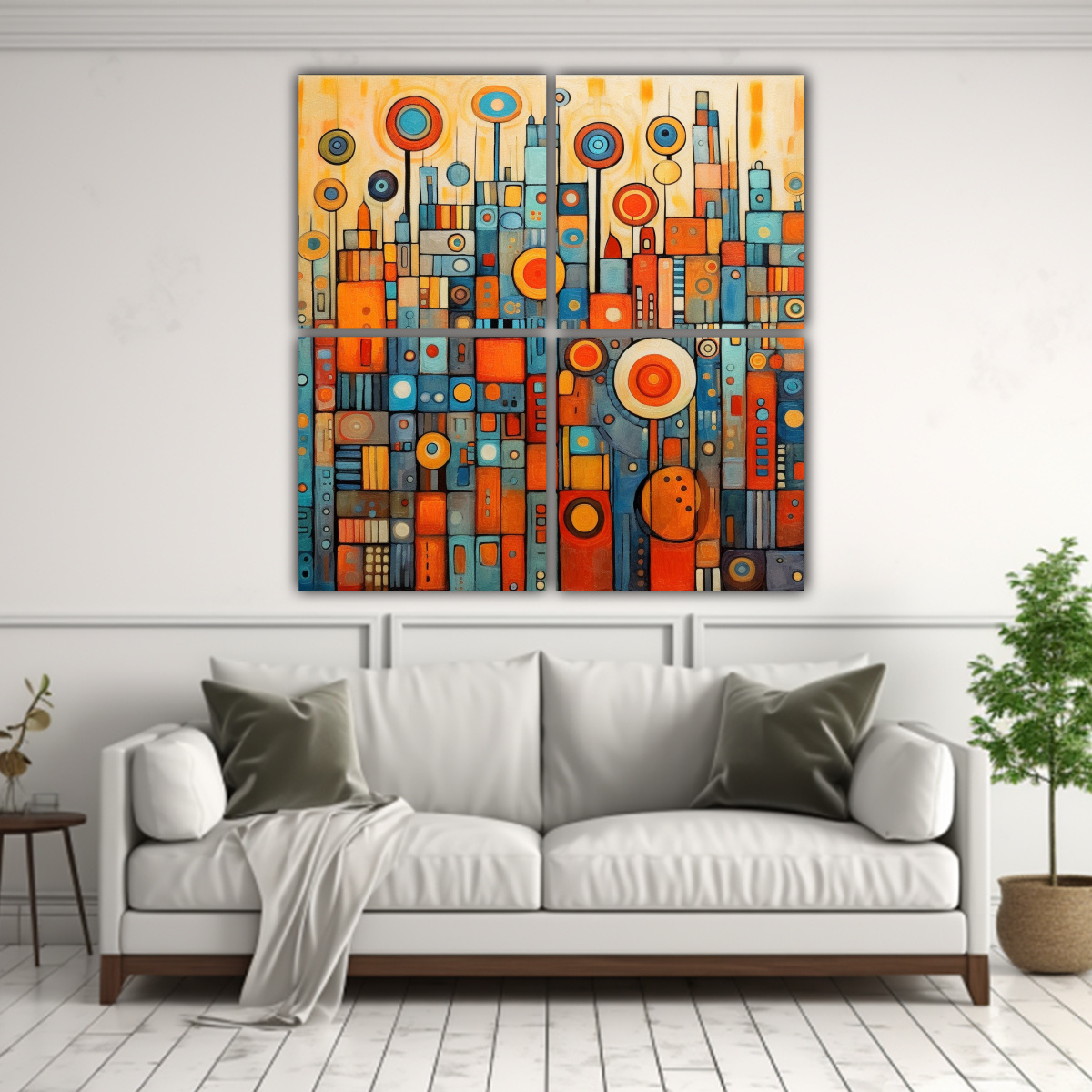 CUADRO DECORATIVO PROFUNDIDAD ESTILO HUNDERTWASSER 100X100 CM - 2